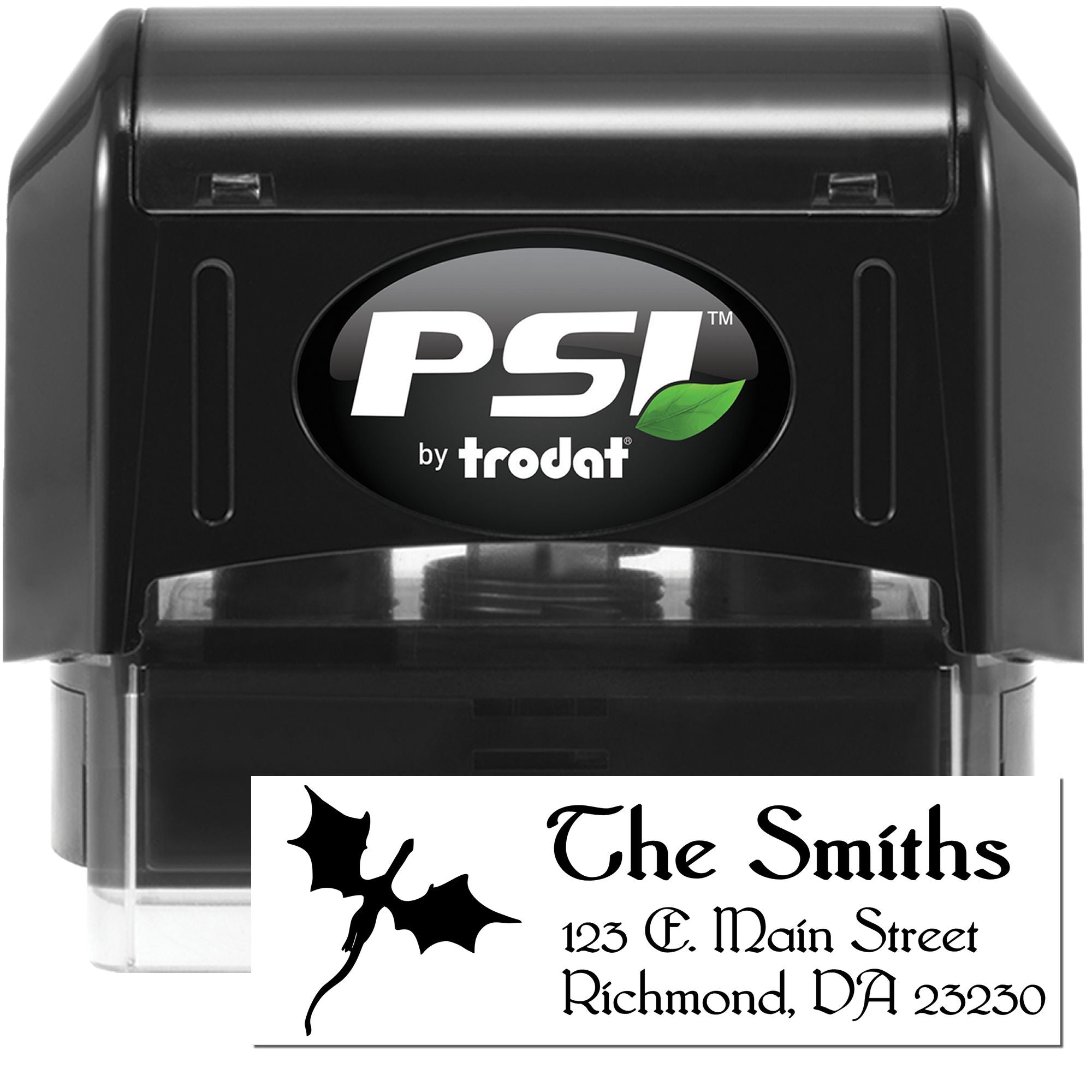 PSI by Trodat self-inking custom address rubber stamp with holly design for The Smiths, Richmond, VA