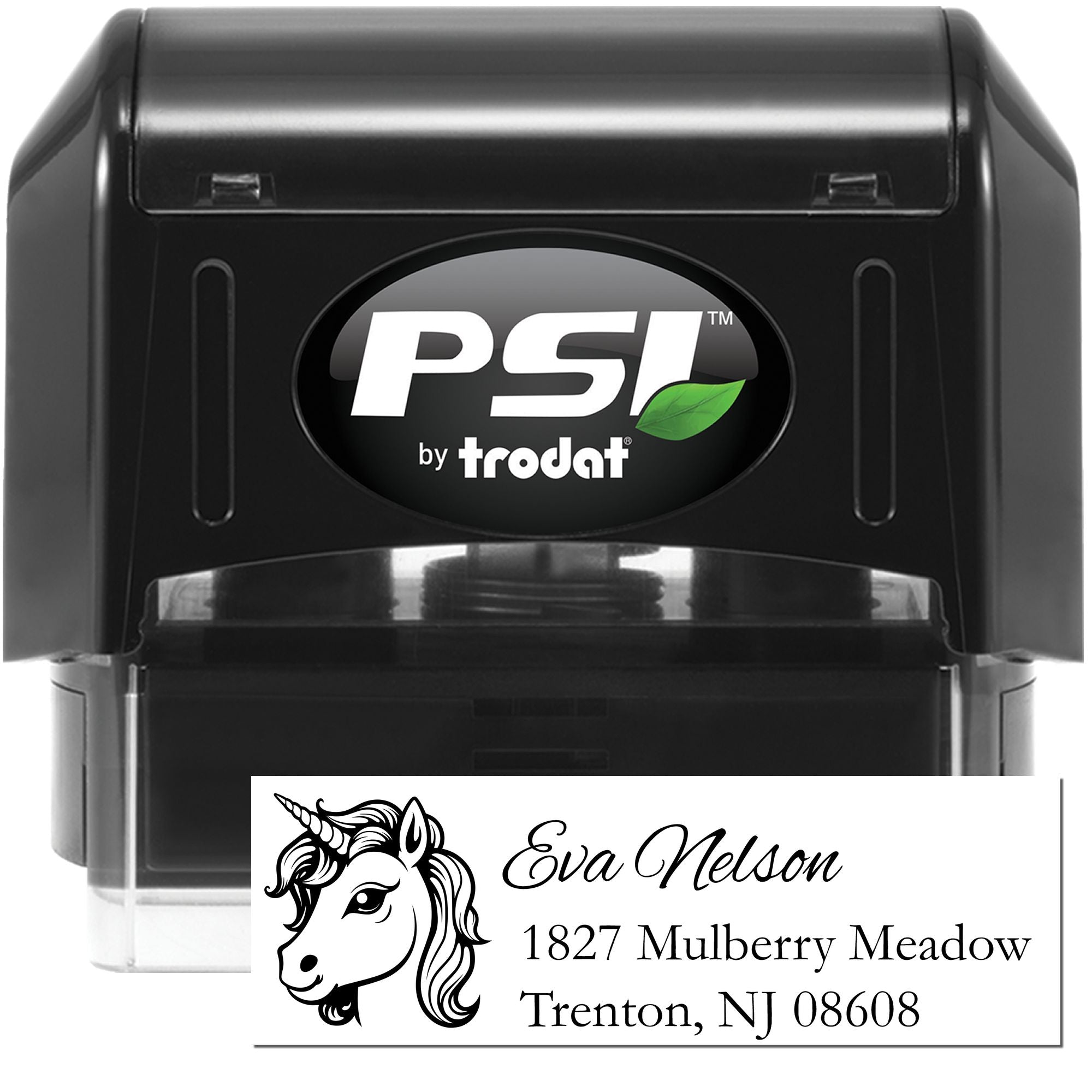 Mythical Unicorn Personalized Address Labels Pre-Inked Stamp