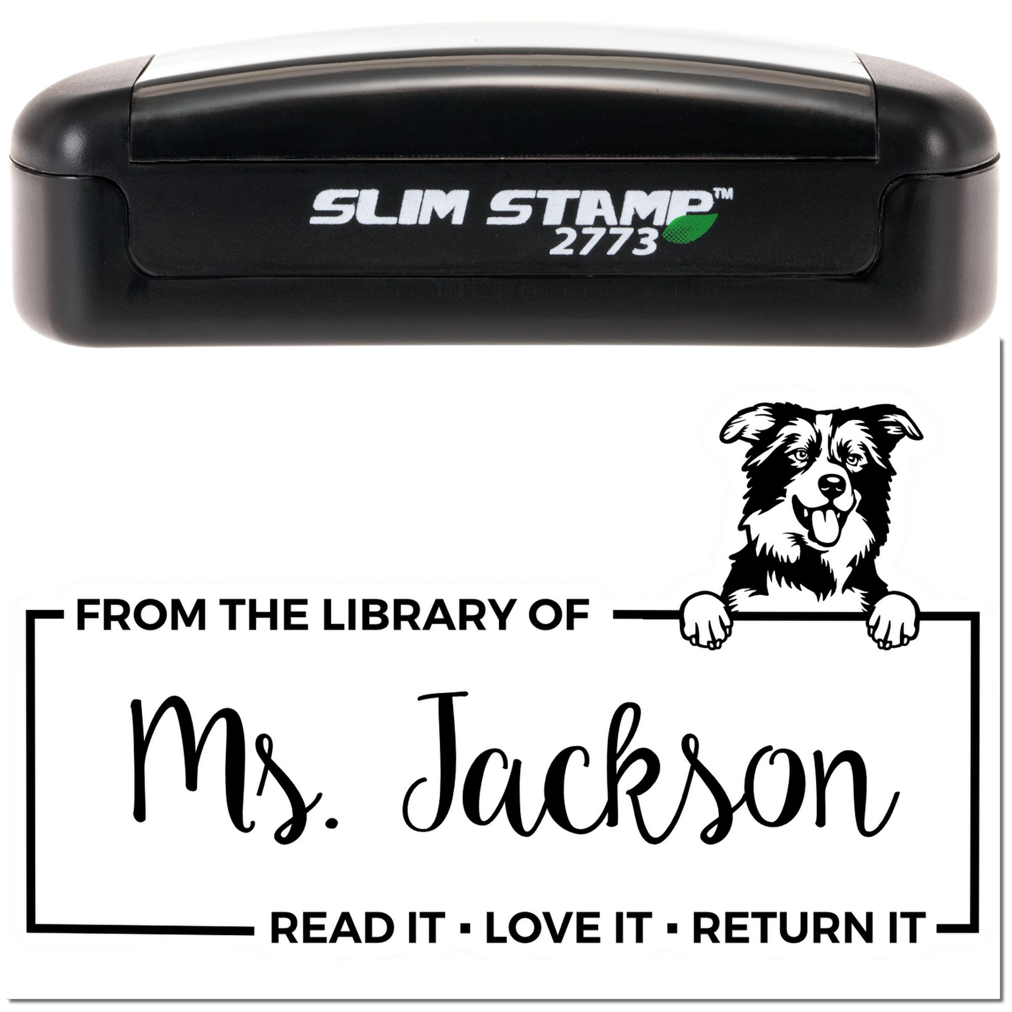 Border Collies Border Collie Book Slim Pre-Inked Stamp