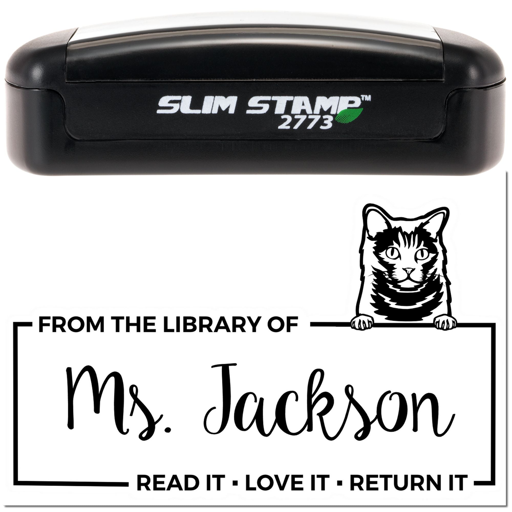 Personalized Chartreux Cat Desk Slim Pre-Inked Stamp