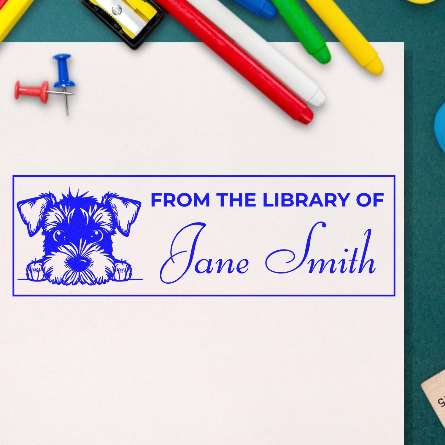 Peeking Puppy Airedale Terrier Duo Hand Stamp