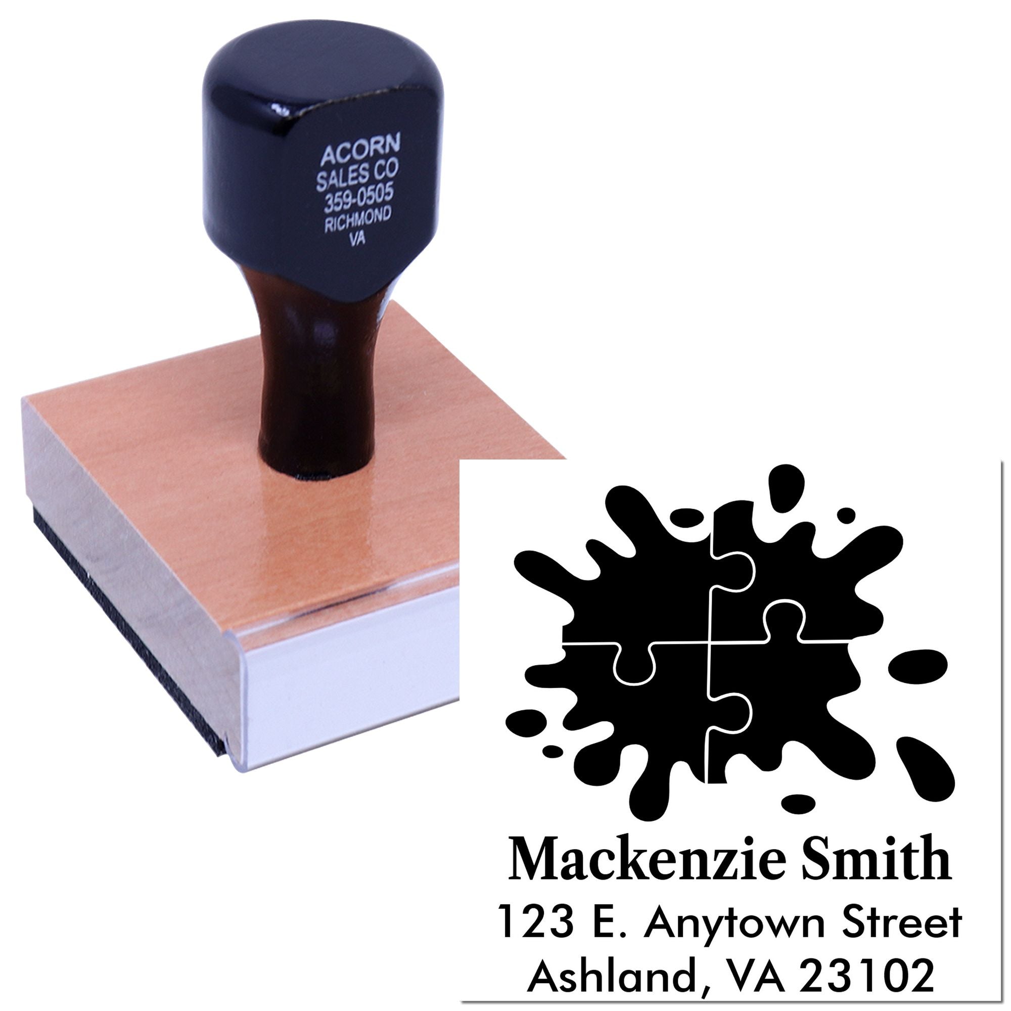 Personalized custom rubber address stamp for return addresses, mailings, and business use