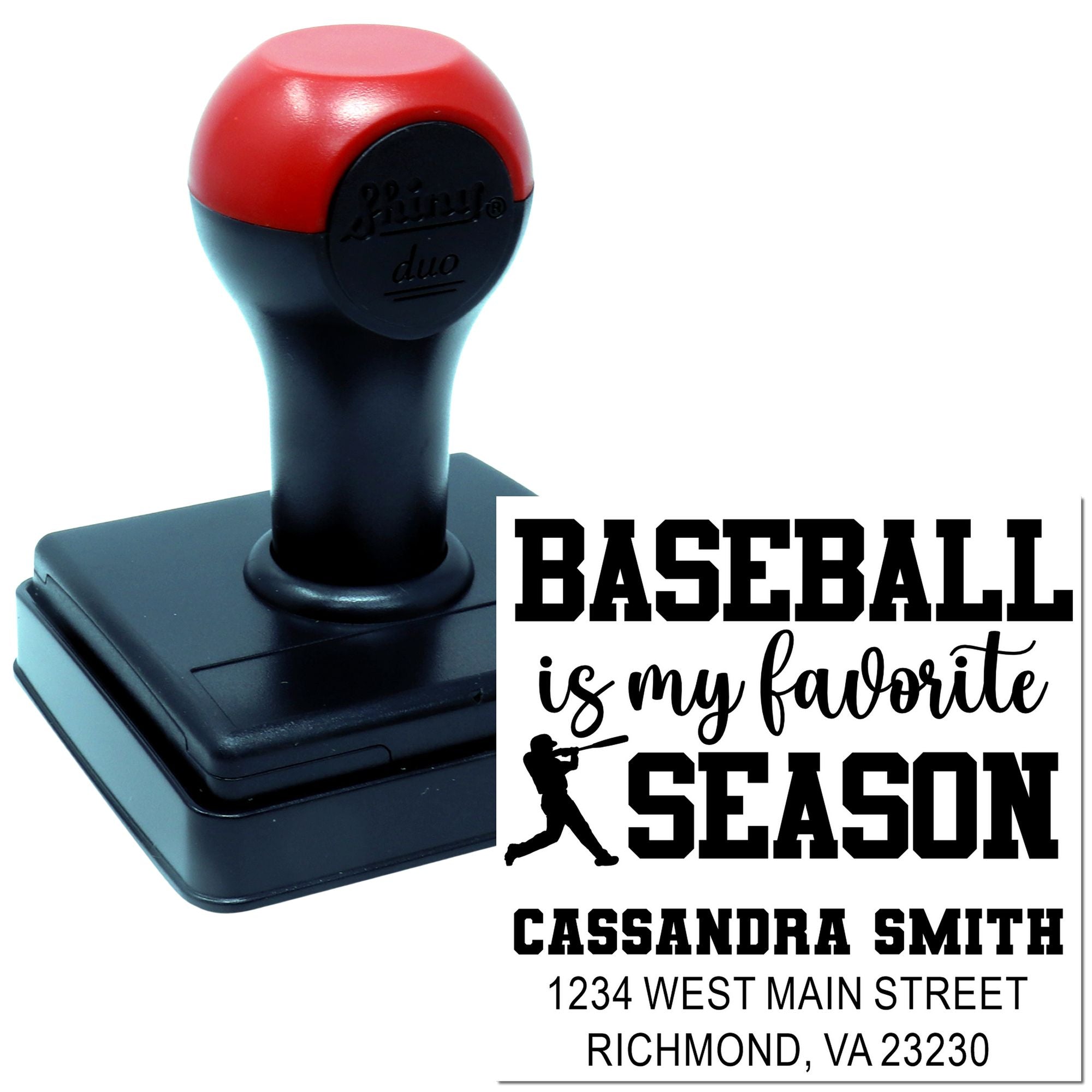 Duo Hand Swing Kings Baseball Is My Favorite Season Custom Return Address Stamper