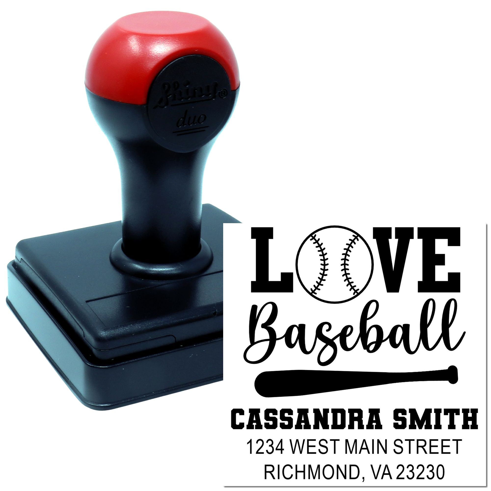 Duo Hand The Dugout Crew Love Baseball Custom Return Address Stamp