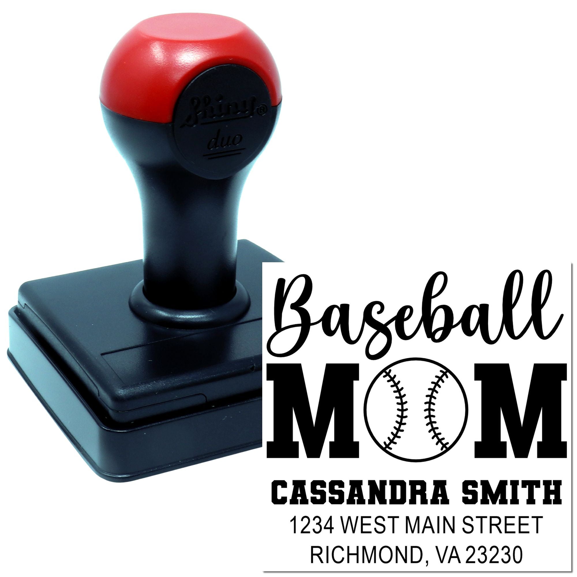 Duo Hand Curveball Kings Baseball Mom Custom Return Address Stamp