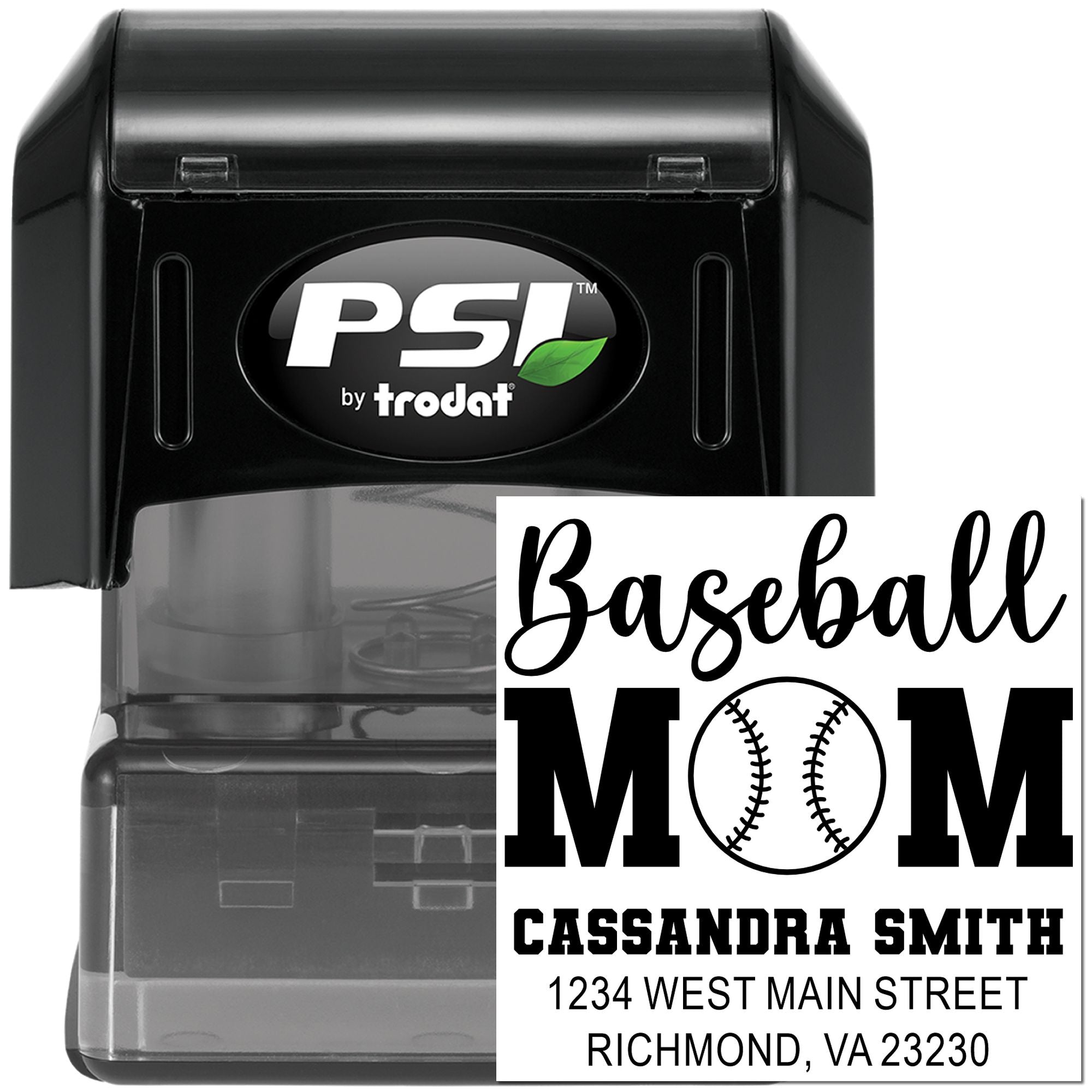 PSI Pre-Ink Curveball Kings Baseball Mom Custom-Made Return Address for Envelopes Pre-Inked Stamp
