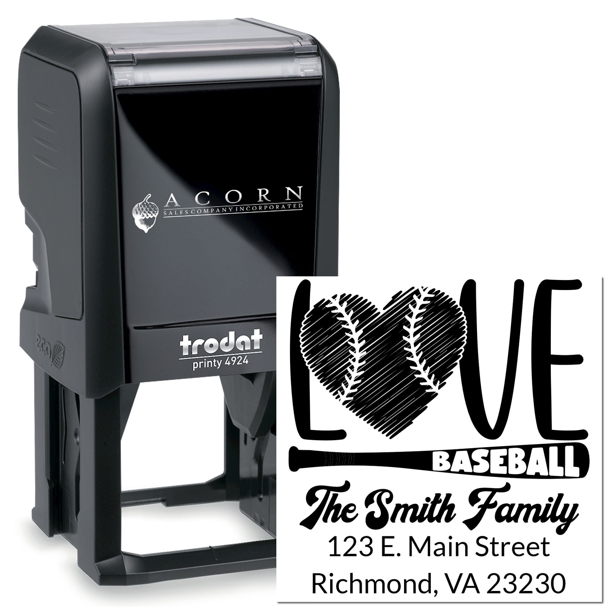 Self-Inking The Strikeout Side Love Baseball Personalizable Return Address for Envelopes Stamp