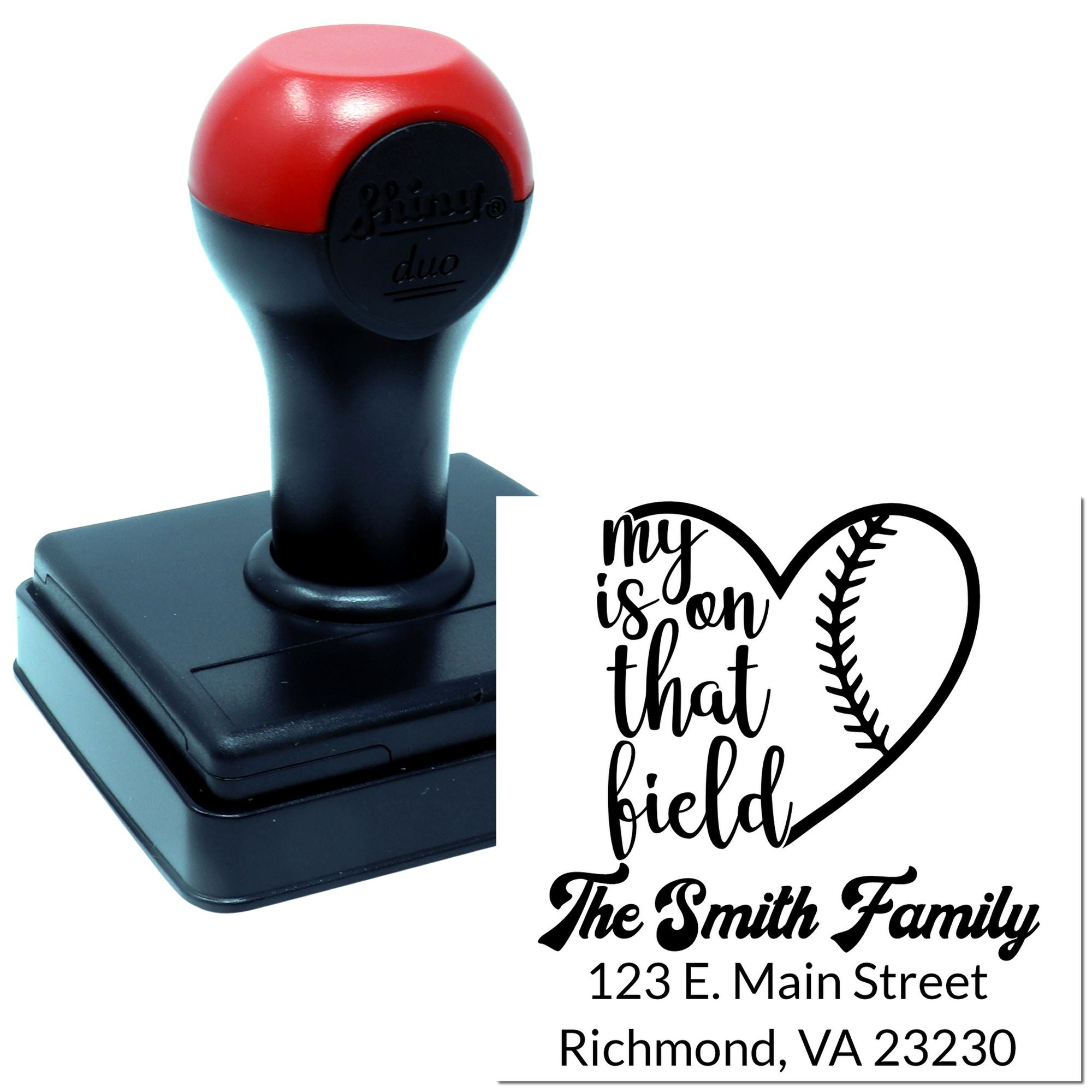 Duo Hand Safe Slide Club Personalizable Return Address Stamp