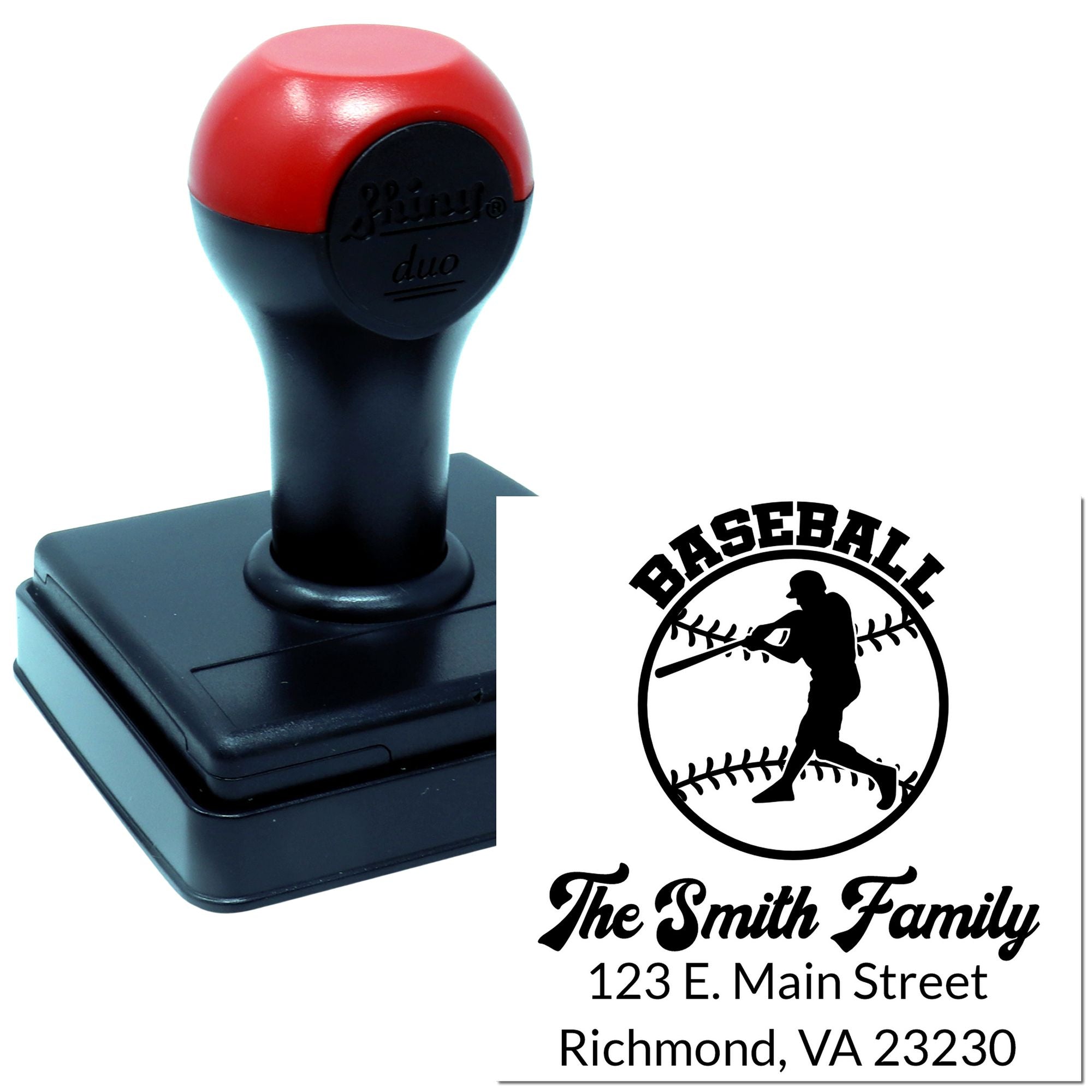 Duo Hand The Perfect Pitchers Home Run Personalizable Return Address Stamp