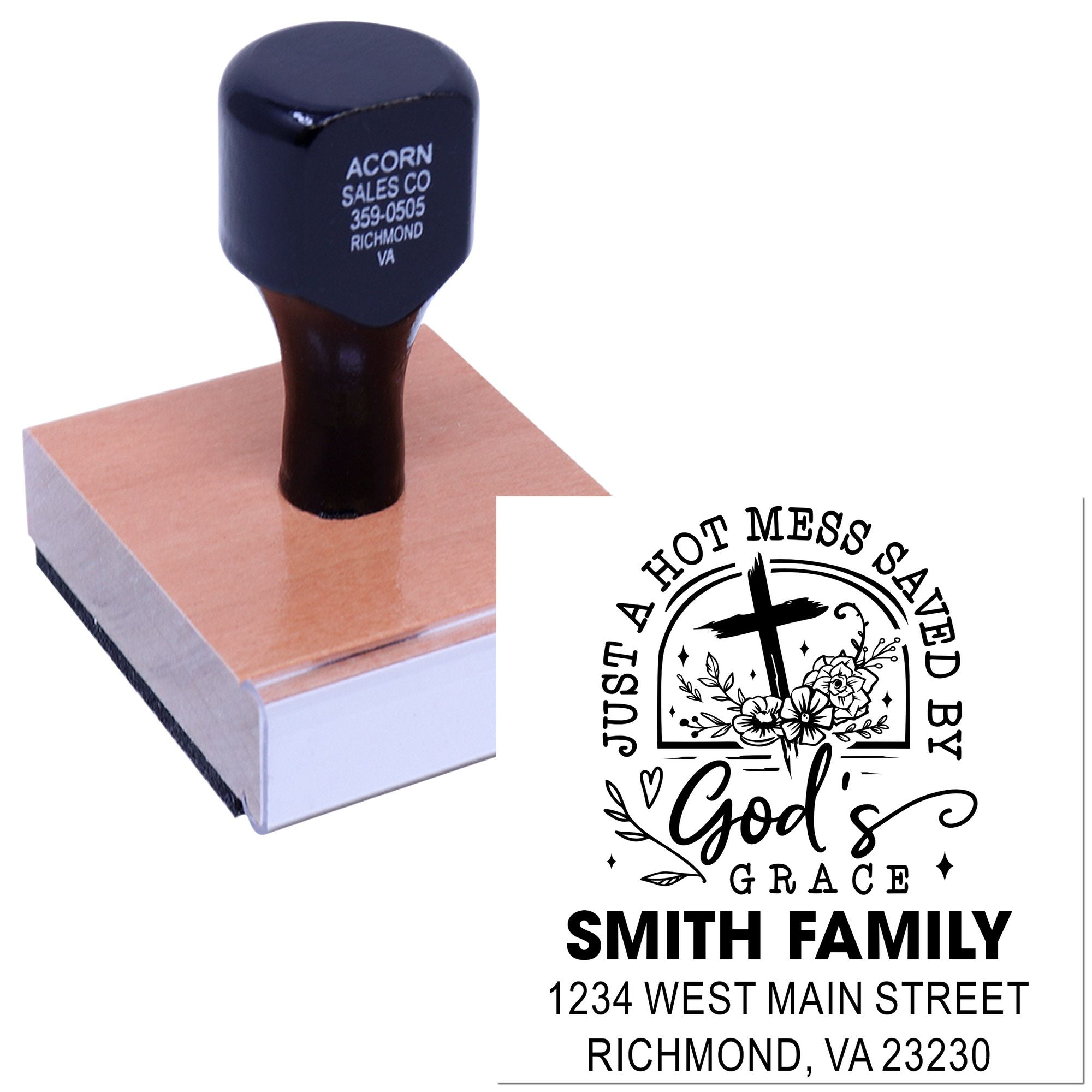 A Delightful Whirlwind Of Chaos Custom-Made Mailing Address Stamp with Wood Handle