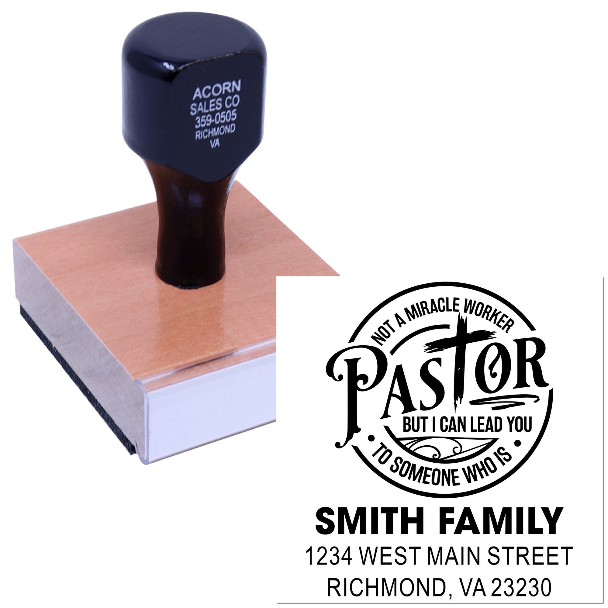 No Fairy Dust Required Custom-Made Return Stamp with Wood Handle