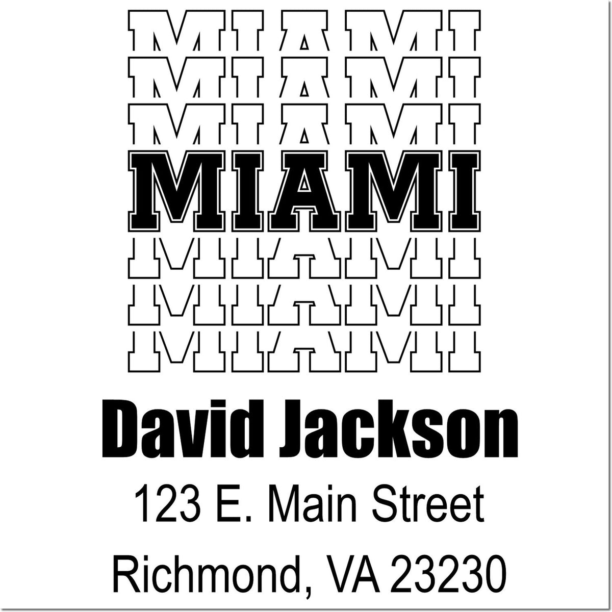 Custom Miami rubber stamp art with David Jackson, 123 E. Main Street, Richmond, VA 23230