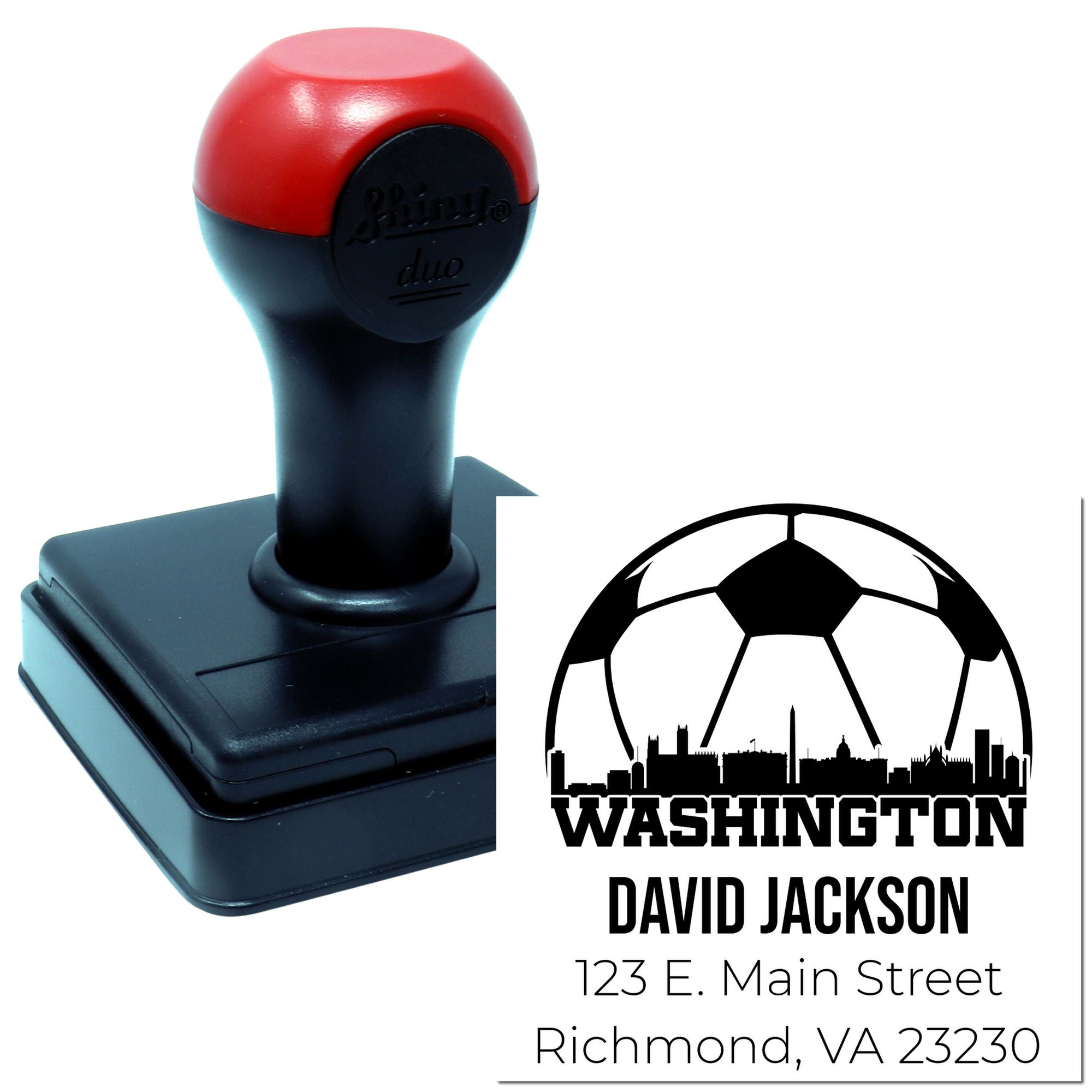 Duo Hand Washington Soccer City Mailing Address Stamp Personalized