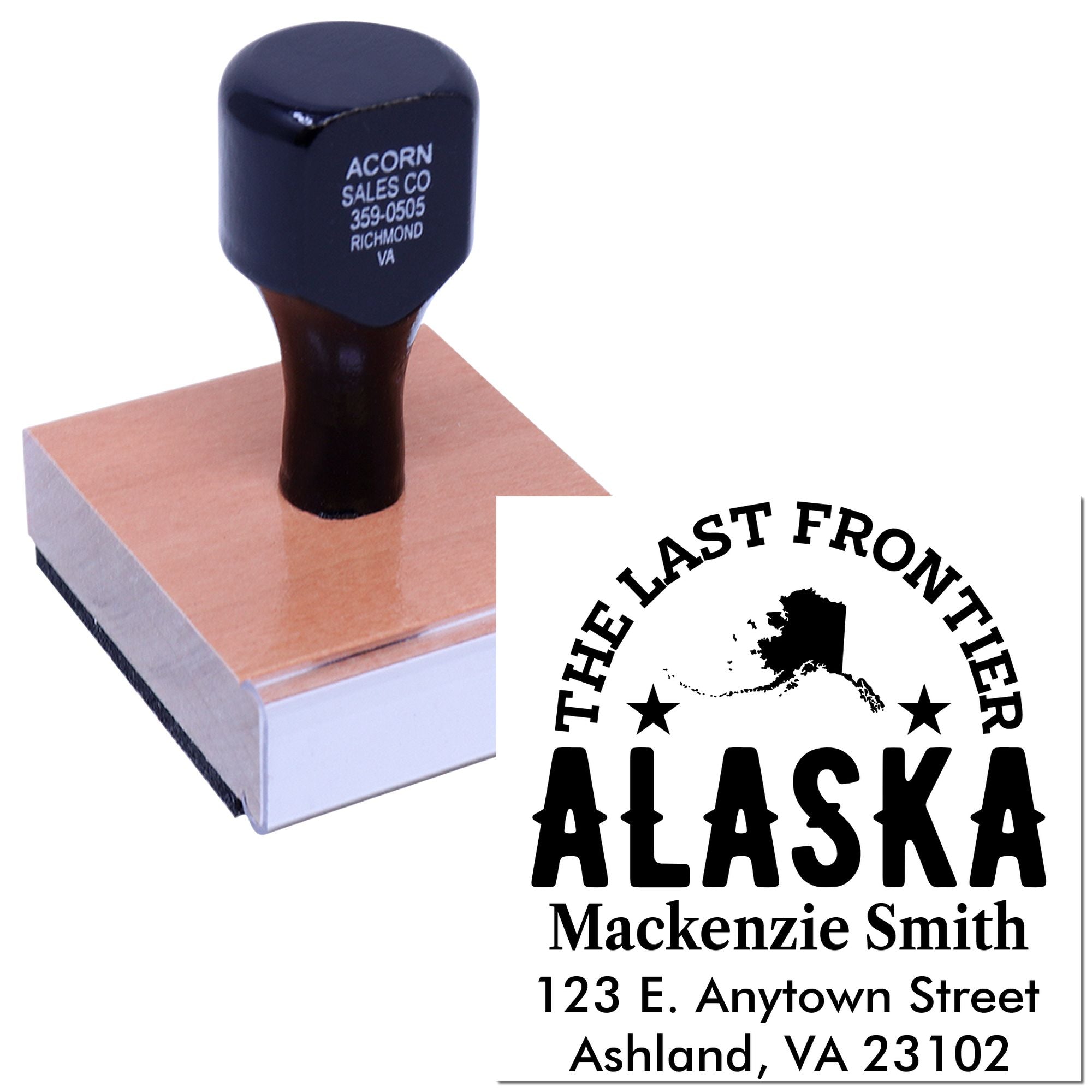 Alaska State Return for Envelopes Stamp Custom-Made Stamp with Wood Handle