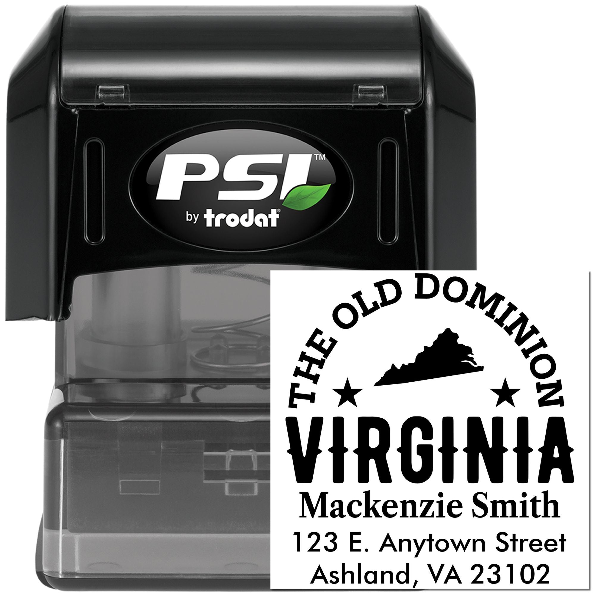 PSI Pre-Ink Virginia State Rubber Return Address Label Pre-Inked Stamp Custom-Made