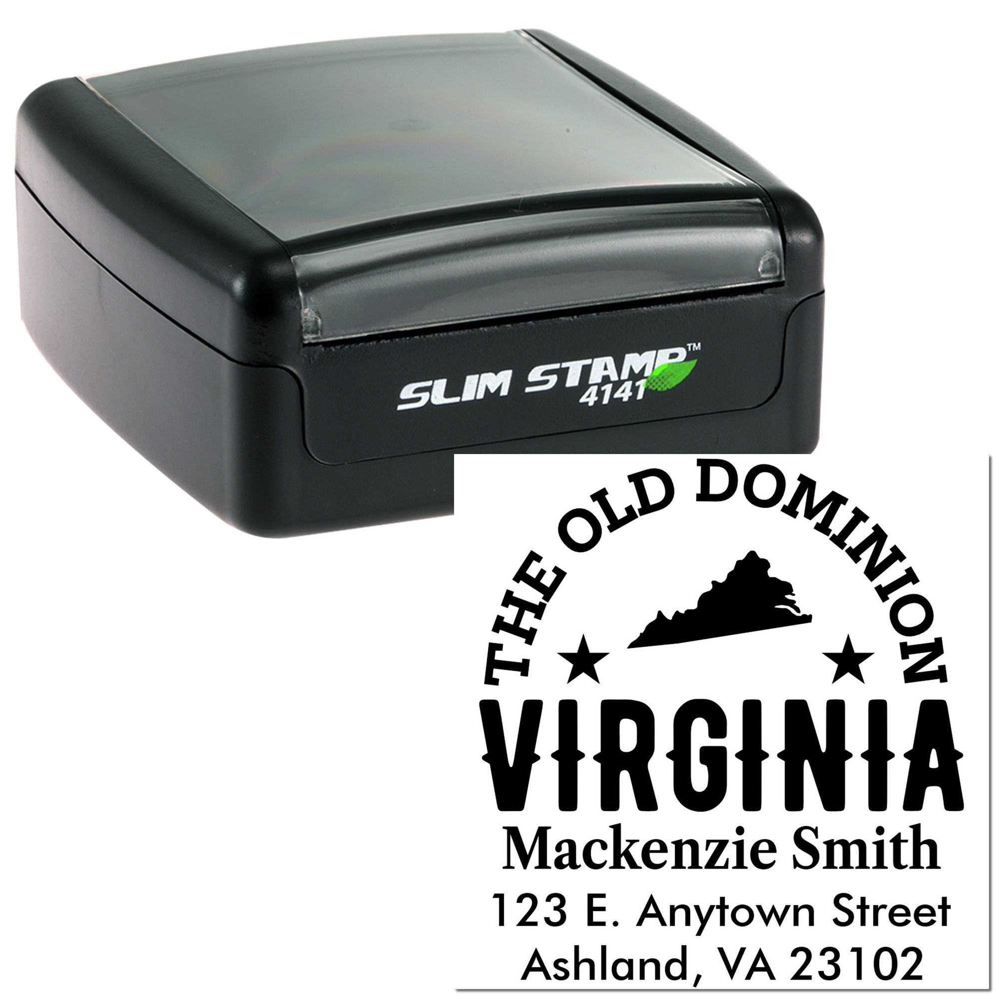 Slim Pre-Inked Virginia State Rubber Return Address Label Stamp Custom-Made