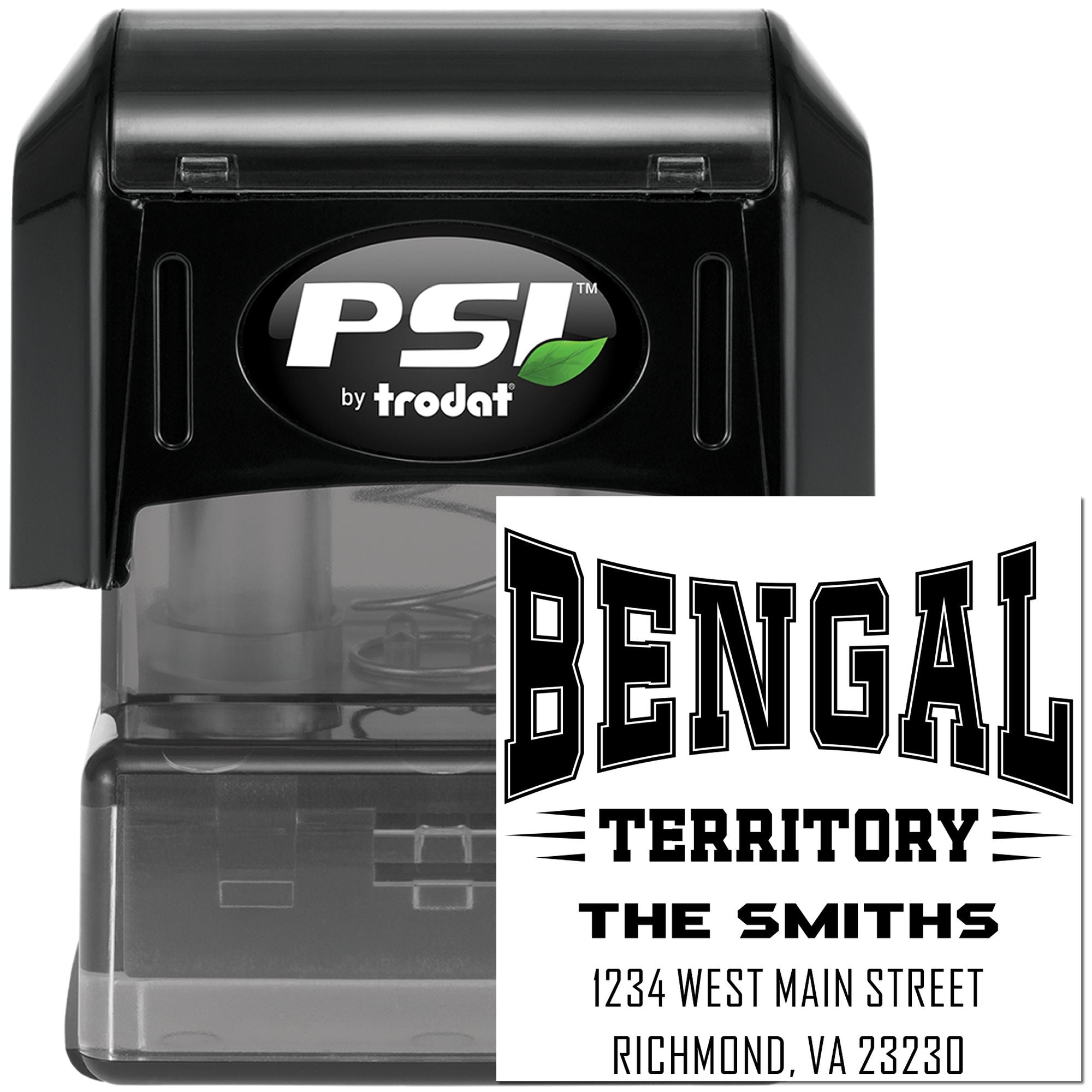 PSI Pre-Ink Bengal Territory Small Return Pre-Inked Address Stamp Custom