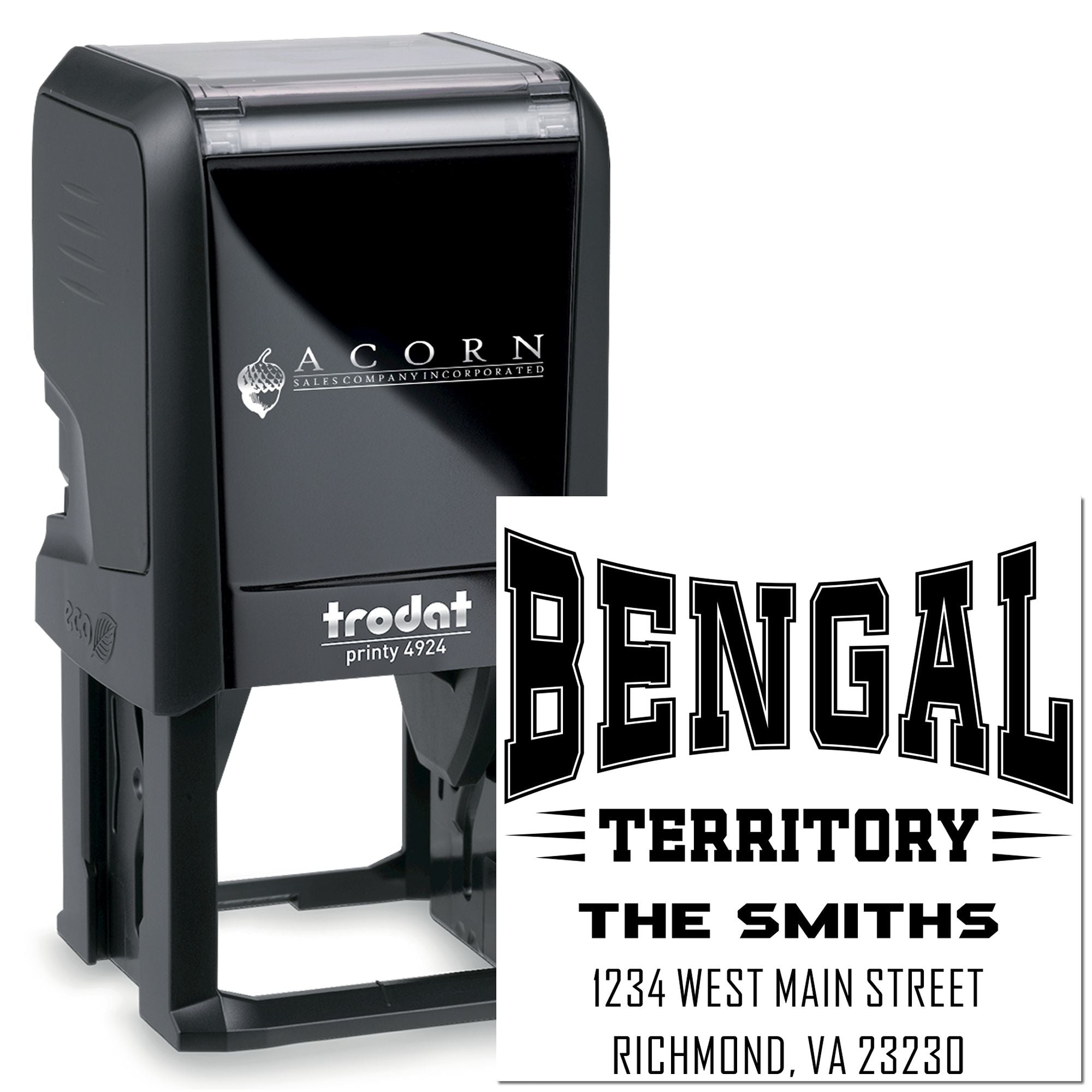 Self-Inking Bengal Territory Small Return Address Stamp Custom