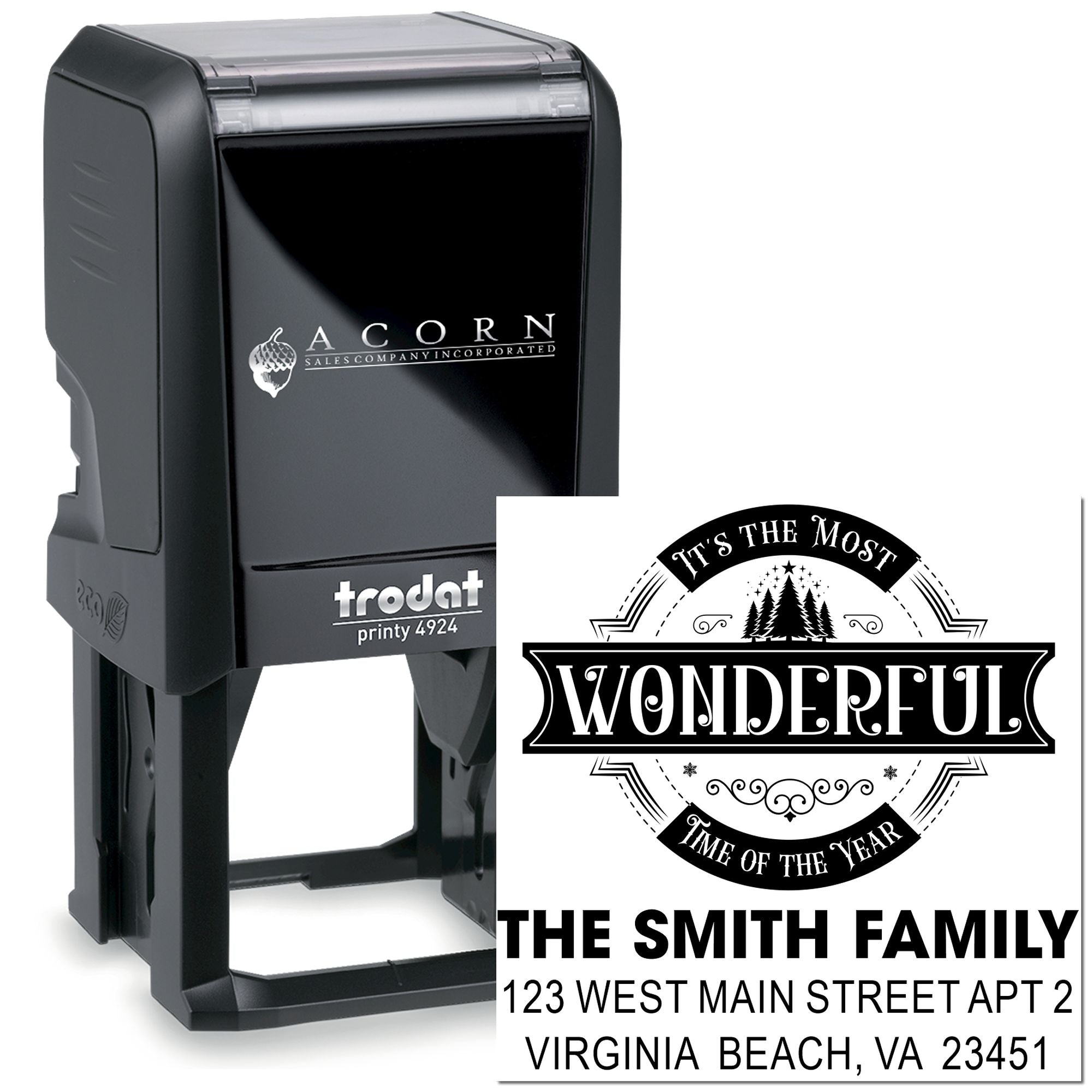 Wonderful Holiday Design Self-Inking Stamp