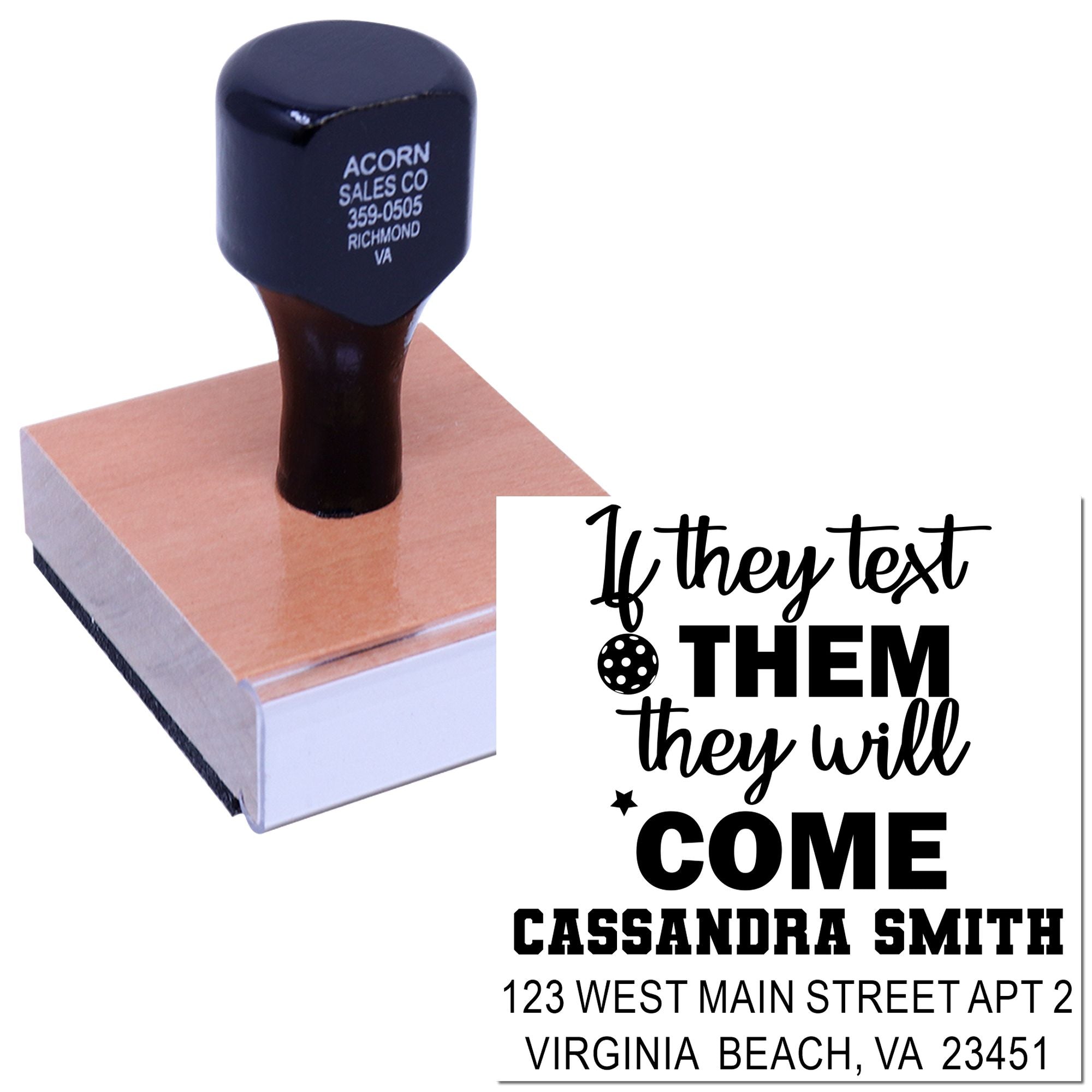 Custom return address rubber stamp with funny quote, perfect for personalized envelopes, wedding mailings, and invitations.