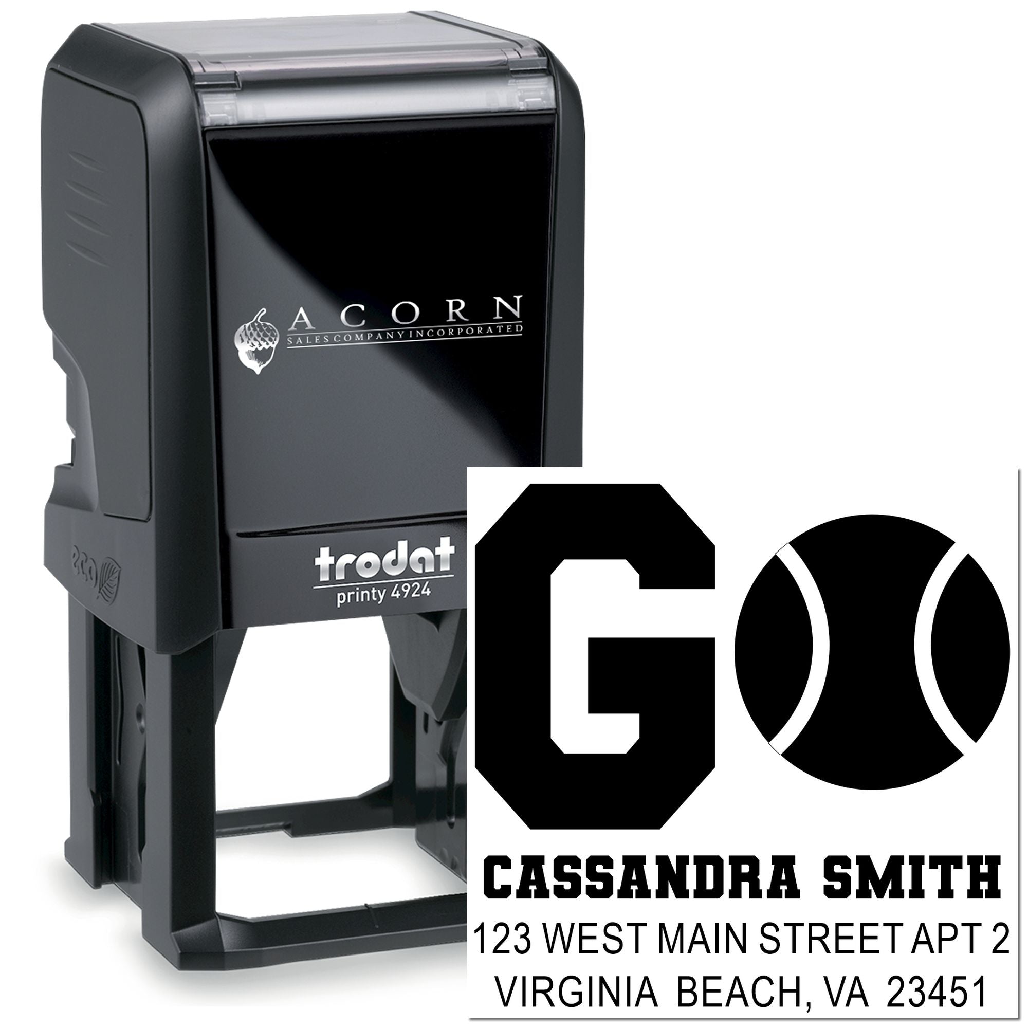 Sporty Monogram Design Self-Inking Stamp