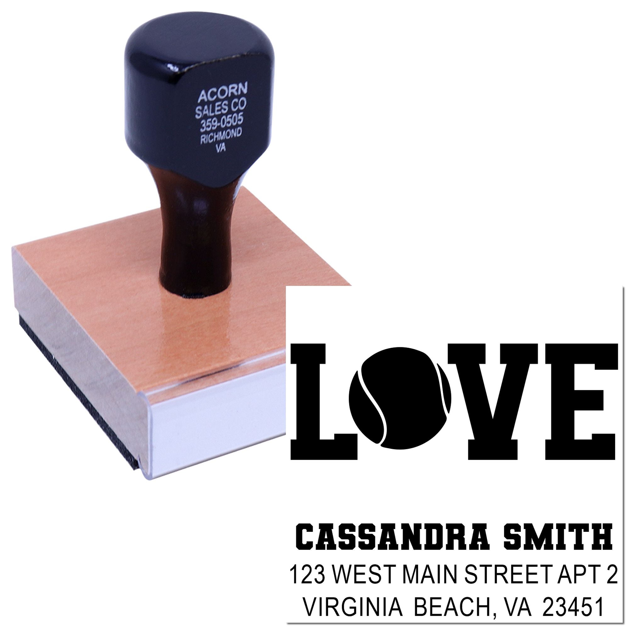Custom LOVE return address rubber stamp with name and address for envelopes