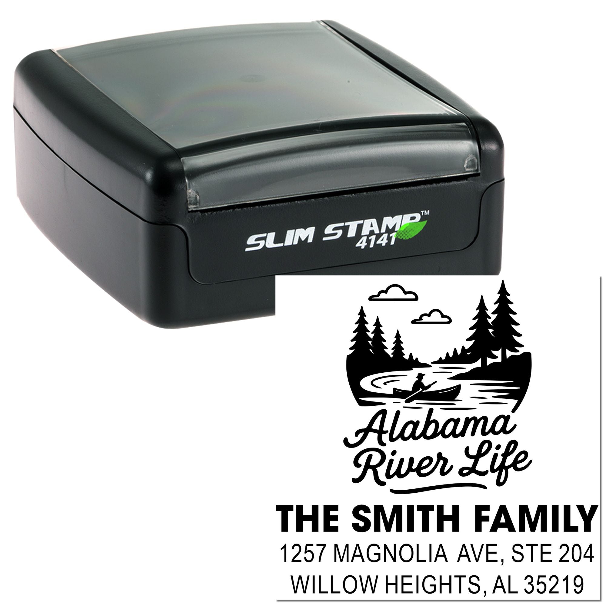 Alabama River Adventure Heritage Personalized Rubber Pre-Inked Stamp