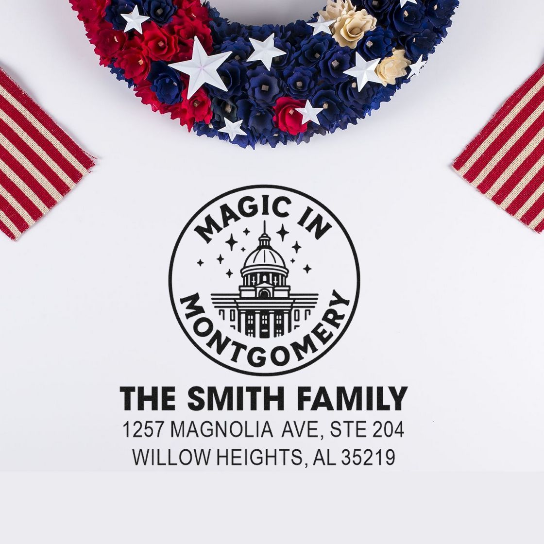 Montgomery Magic Seal Wood Handle Stamp