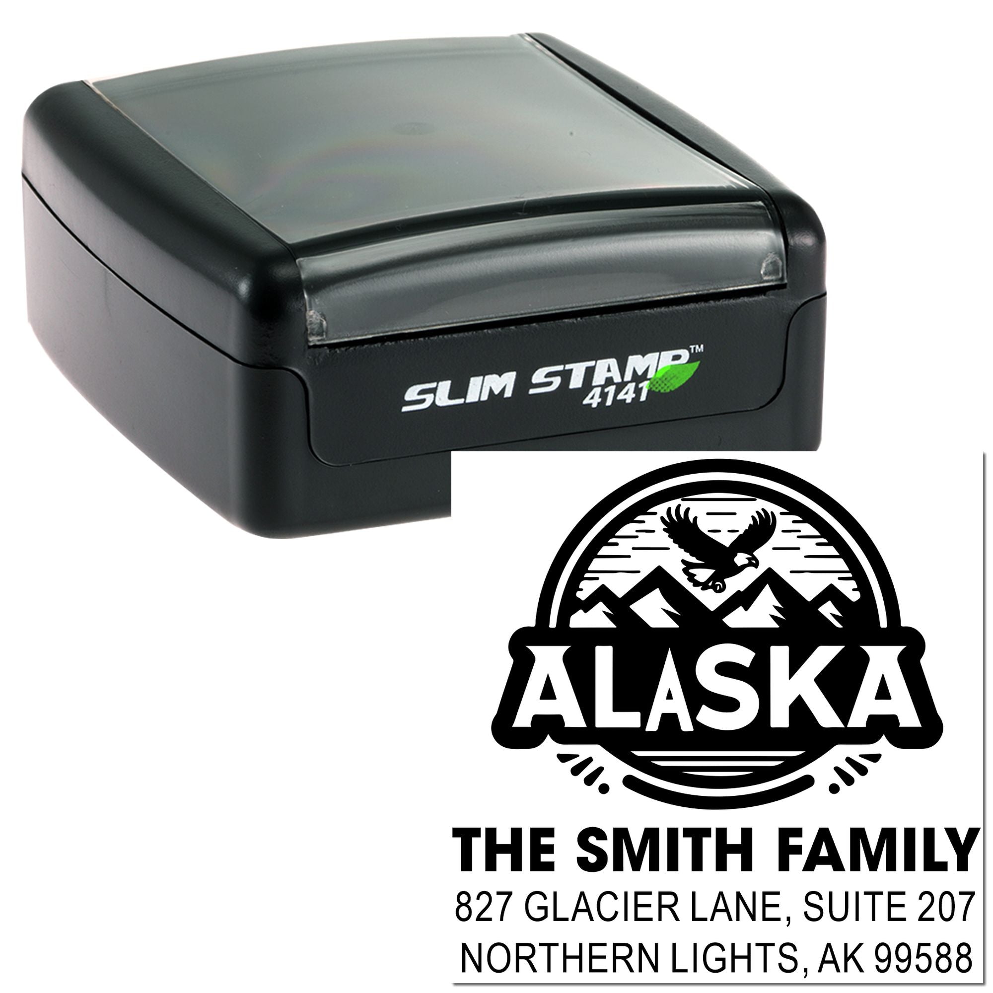 Alaskan Adventure Heritage Badge Personalized Pre-Inked Stamp