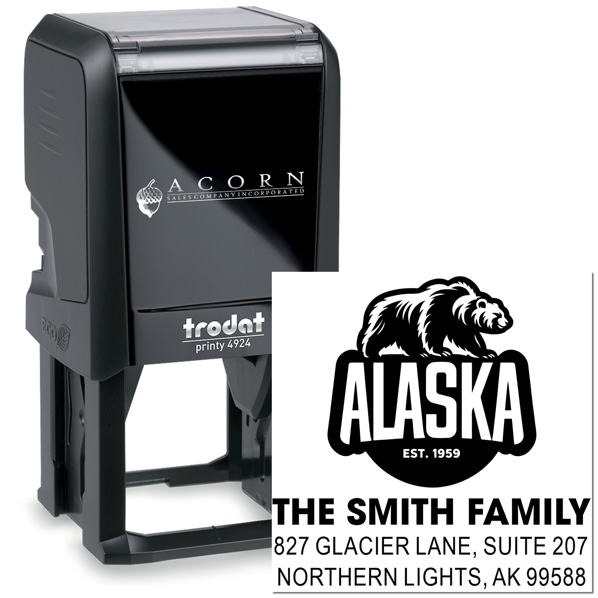 Alaska Bear Emblem Self-Inking Stamp