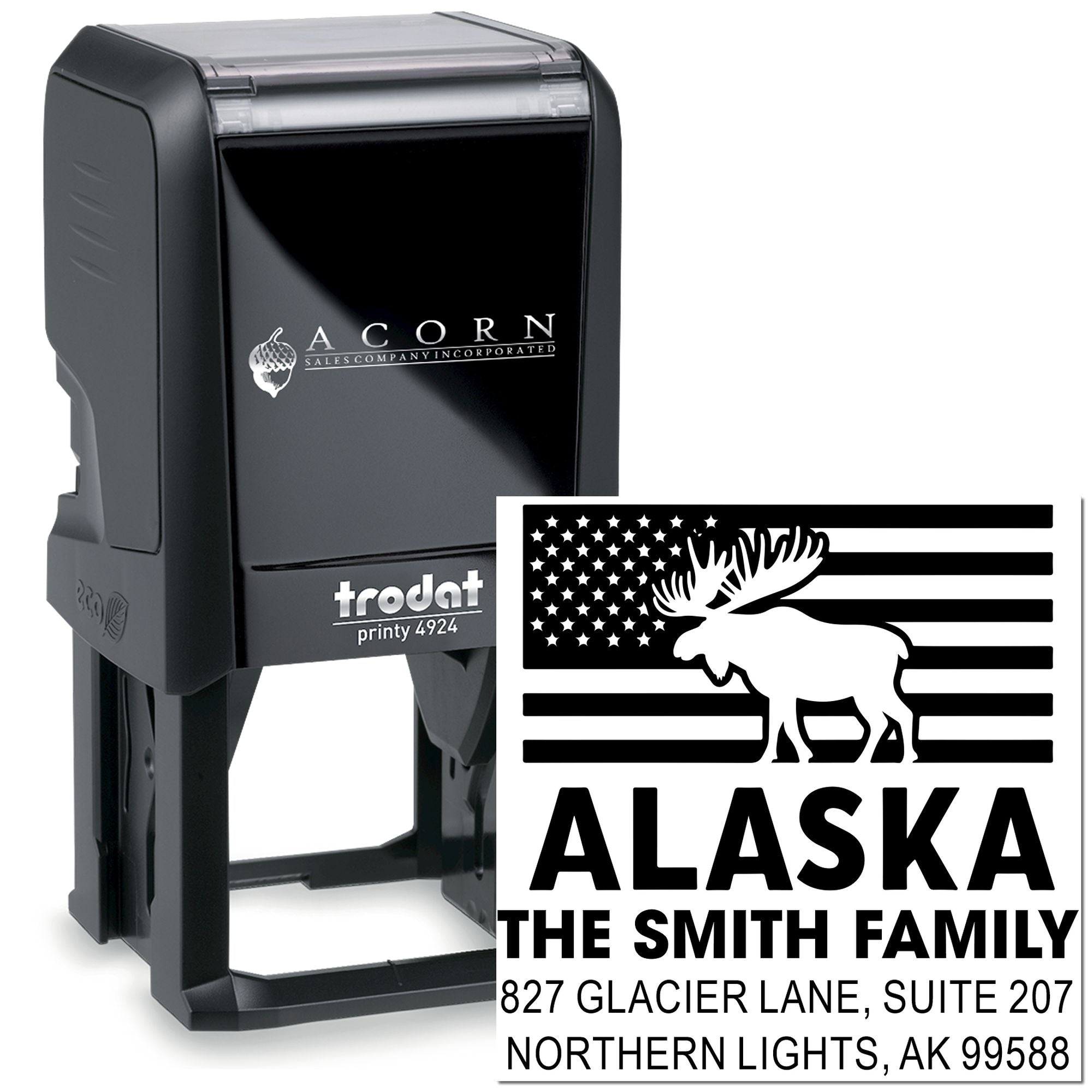 Alaskan Moose Design Self-Inking Stamp