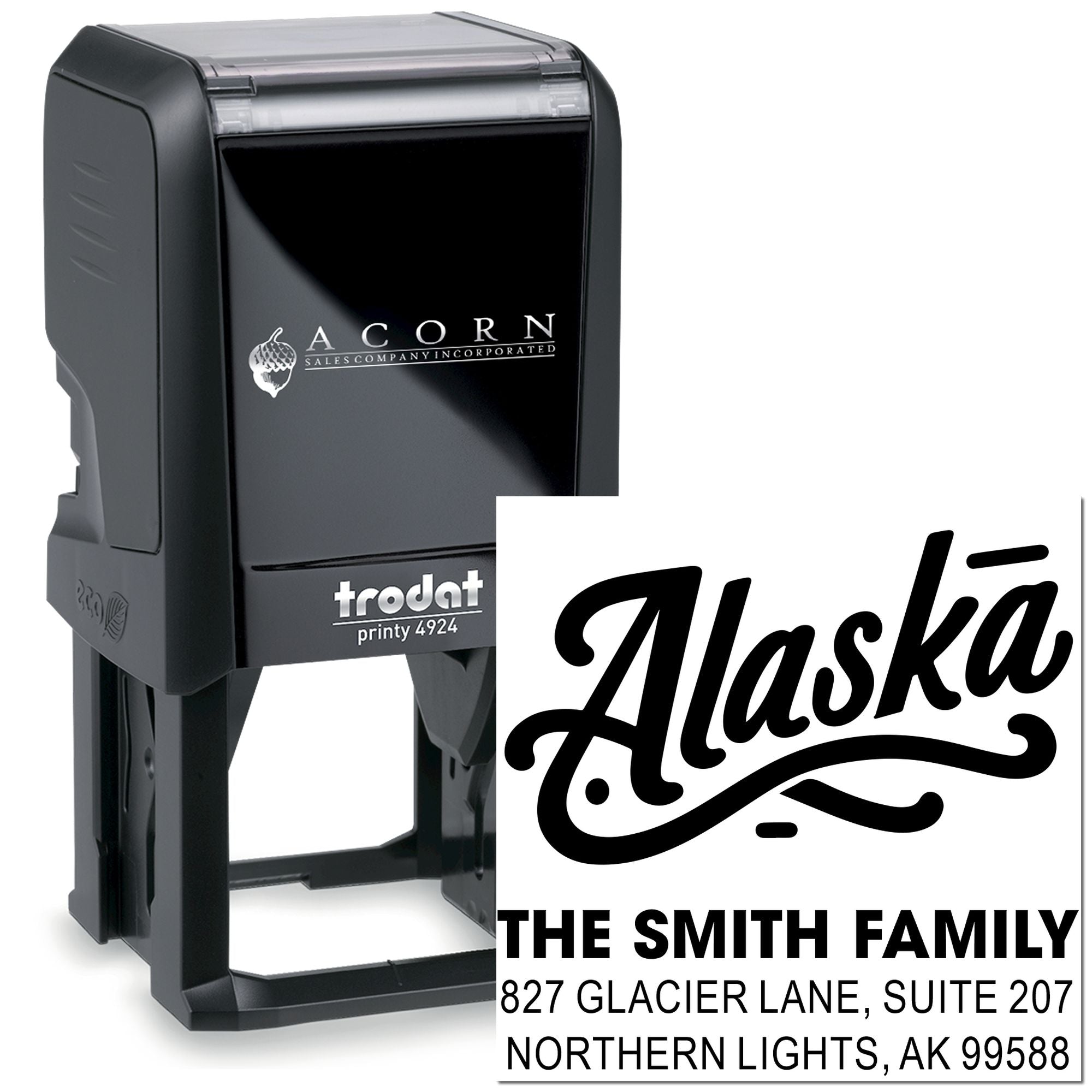 Alaska Script Design Self-Inking Stamp