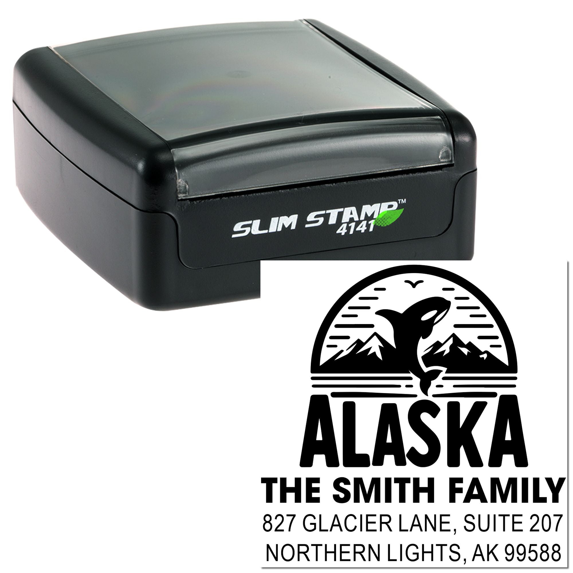 Alaskan Adventure Personalized Mountain Travel Pre-Inked Stamp
