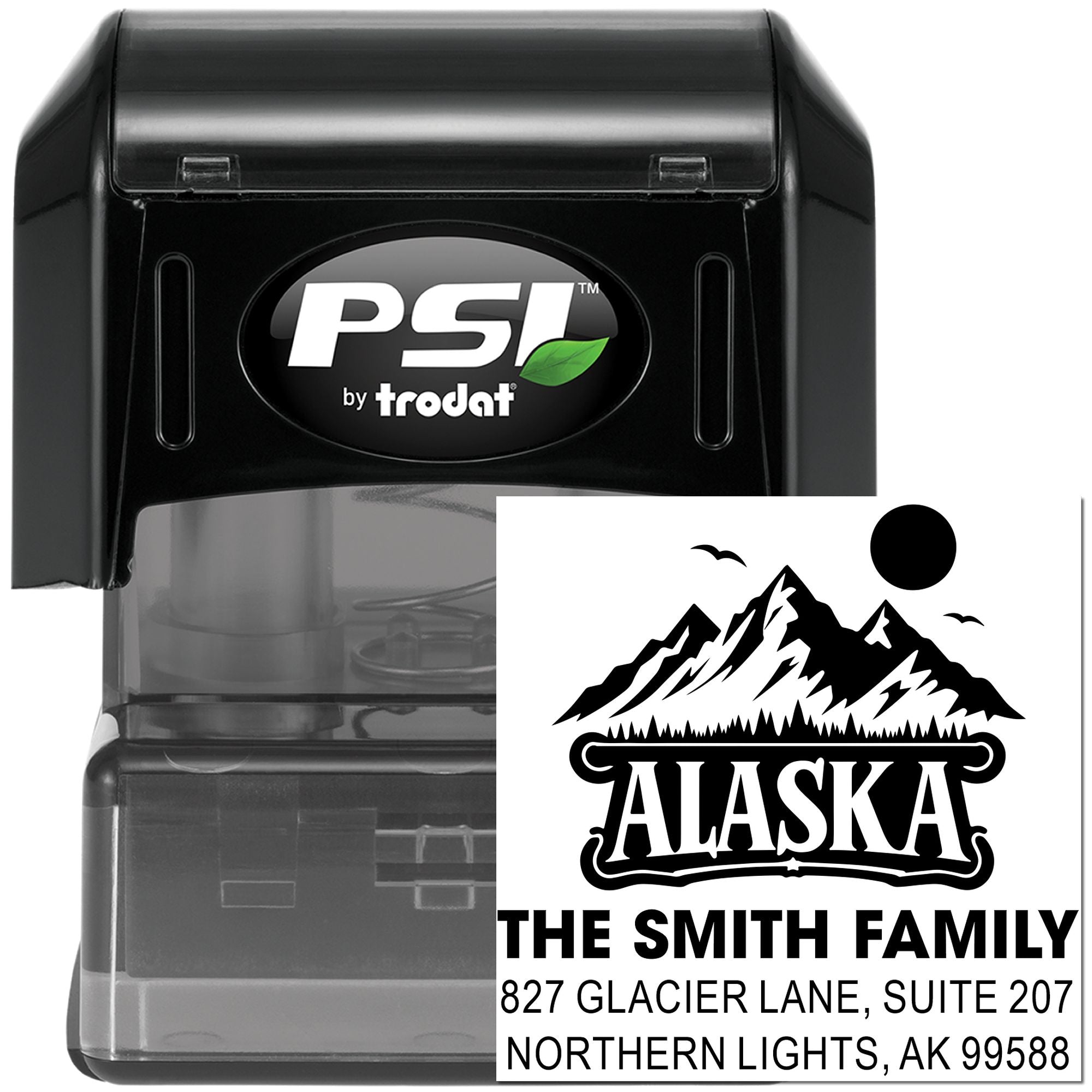 Alaska Mountain Crest Personalized Return Address Pre-Inked Stamp