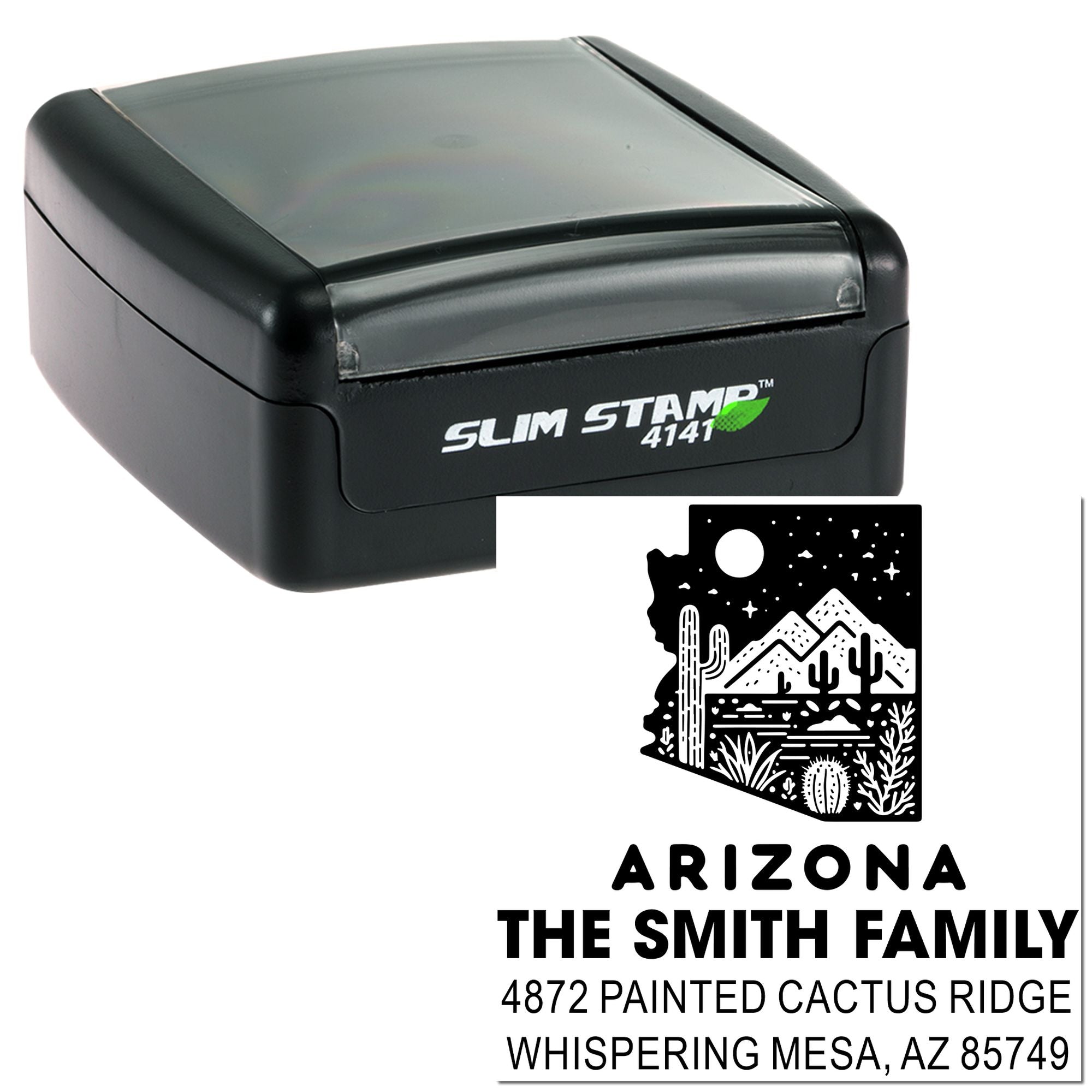 Desert Landscape Custom Square Pre-Inked Stamp