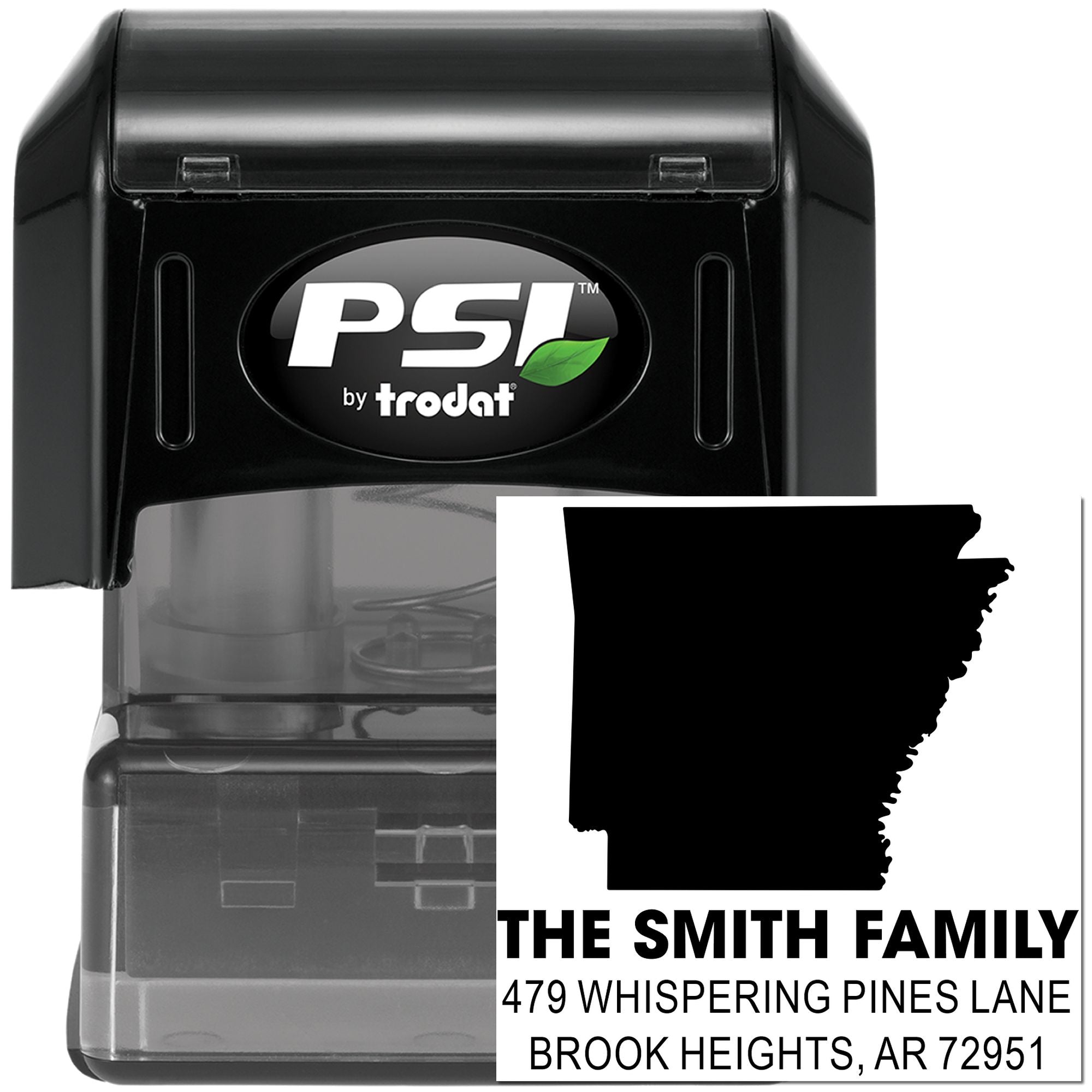 Personalized Arkansas Riverbank Silhouette Address Pre-Inked Stamp