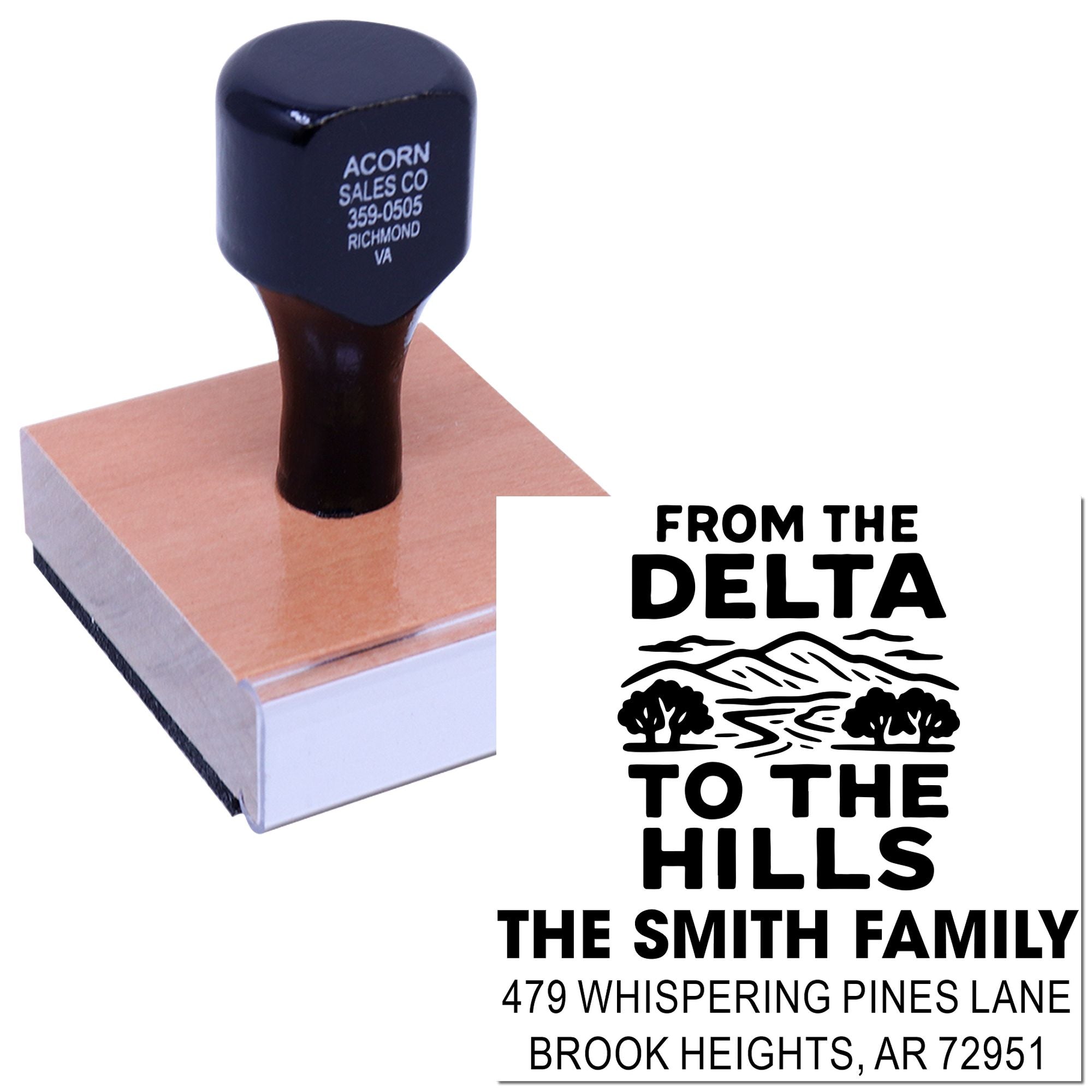 Delta Hills Design Wood Handle Stamp