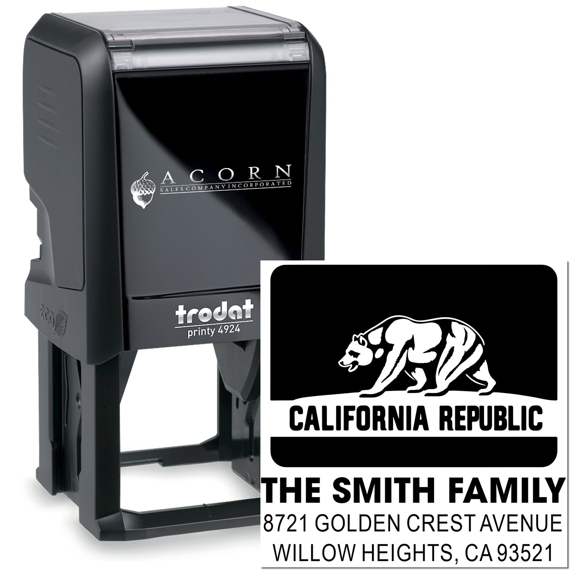 California Bear Design Self-Inking Stamp