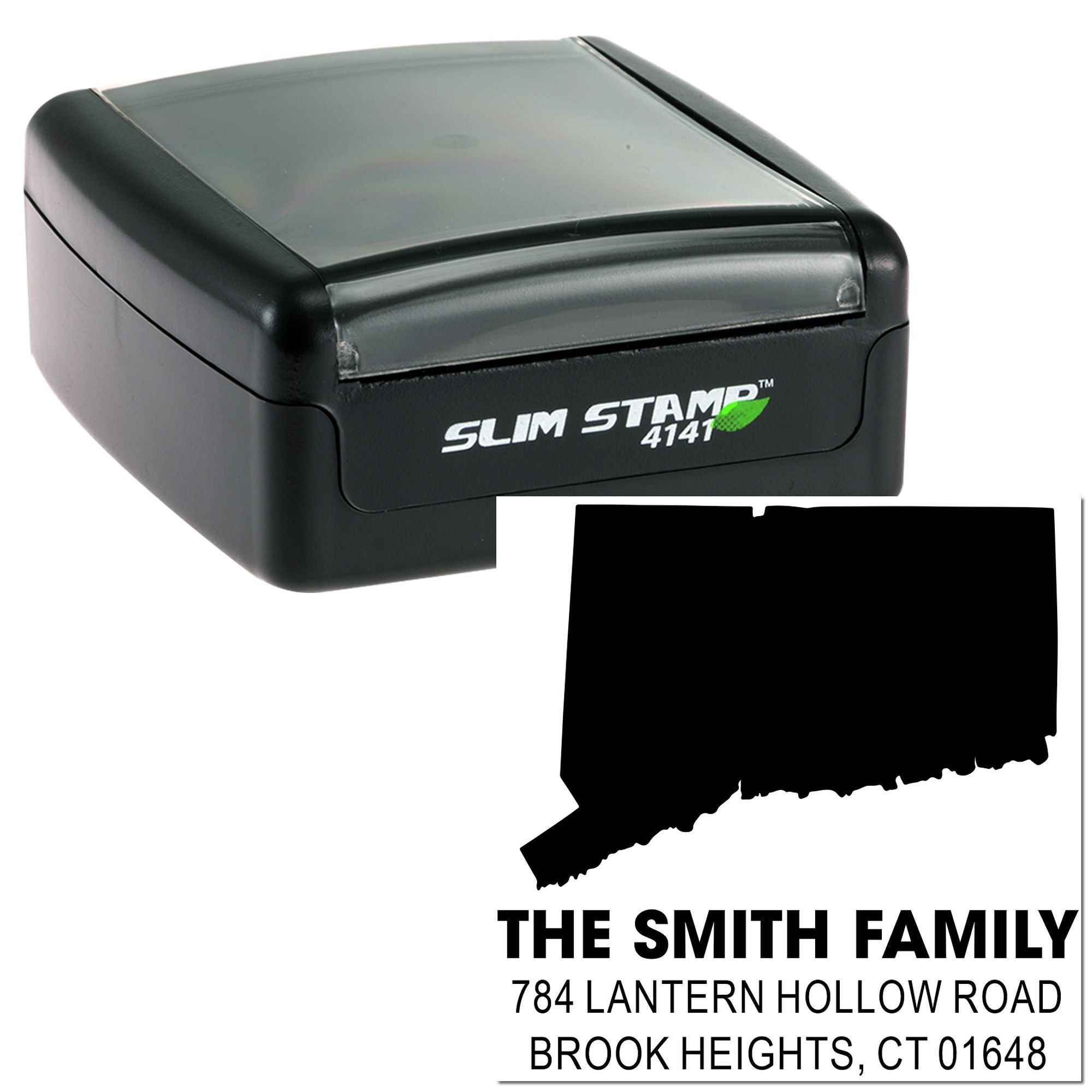 Custom self-inking rubber stamp with address design for The Smith Family, ideal for mailing, return addresses, and personalized use.