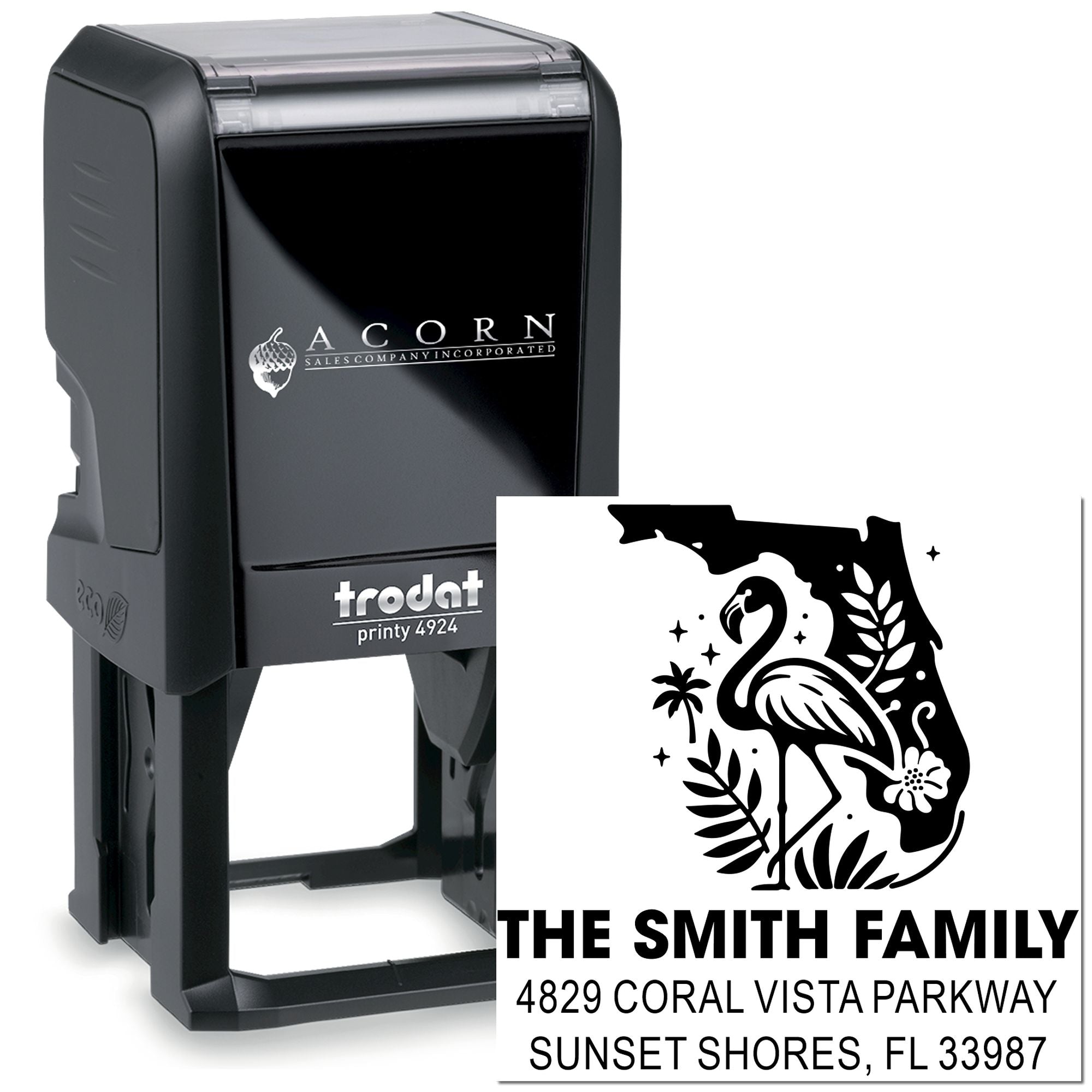 Tropical Flamingo Silhouette Self-Inking Stamp