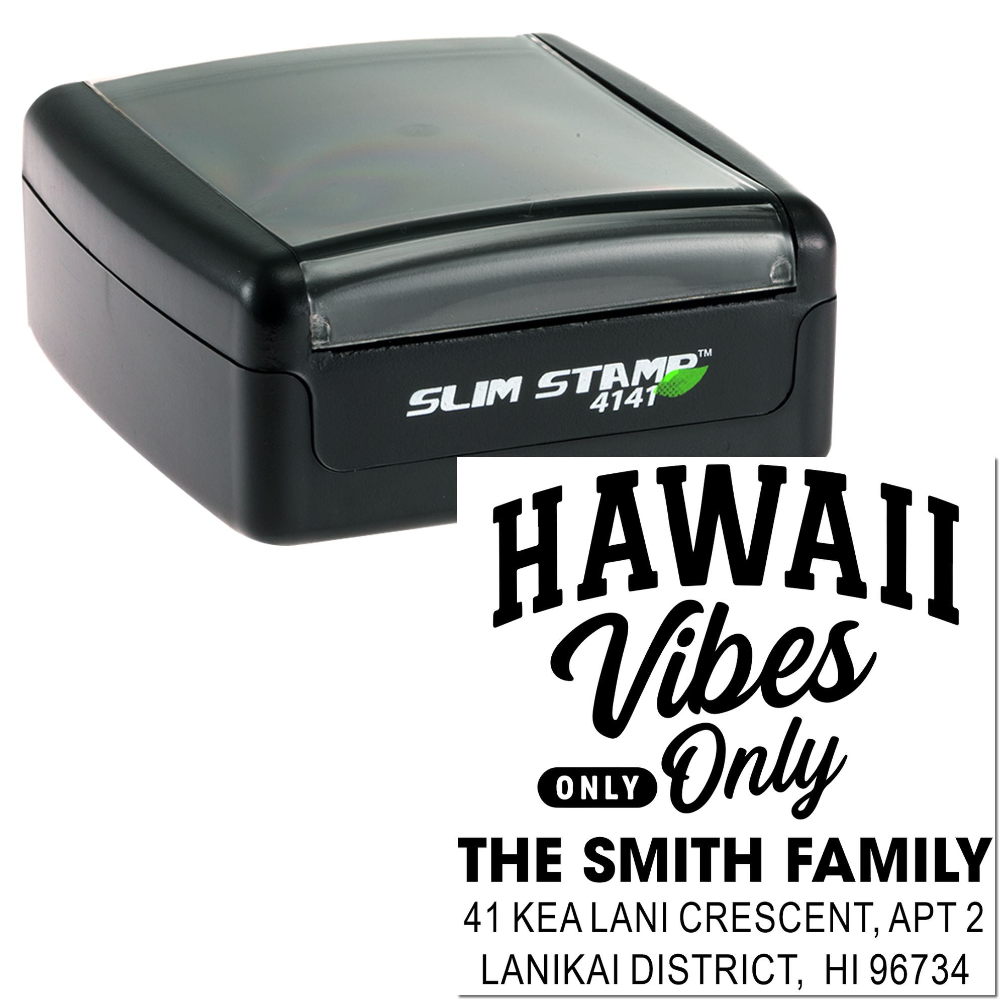 Aloha Vibes Tropical Beach Personalized Rubber Pre-Inked Stamp