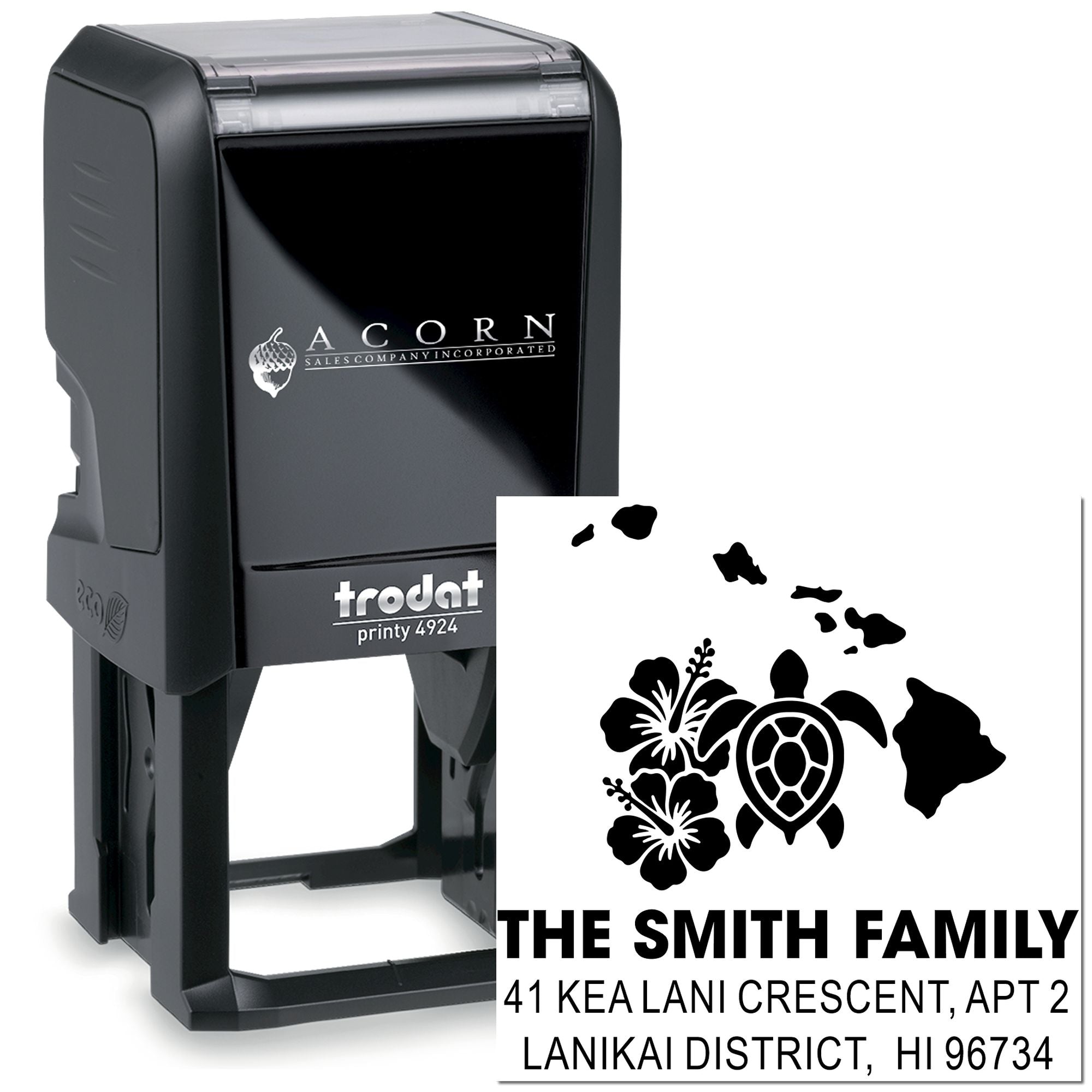 Tropical Turtle Design Self-Inking Stamp