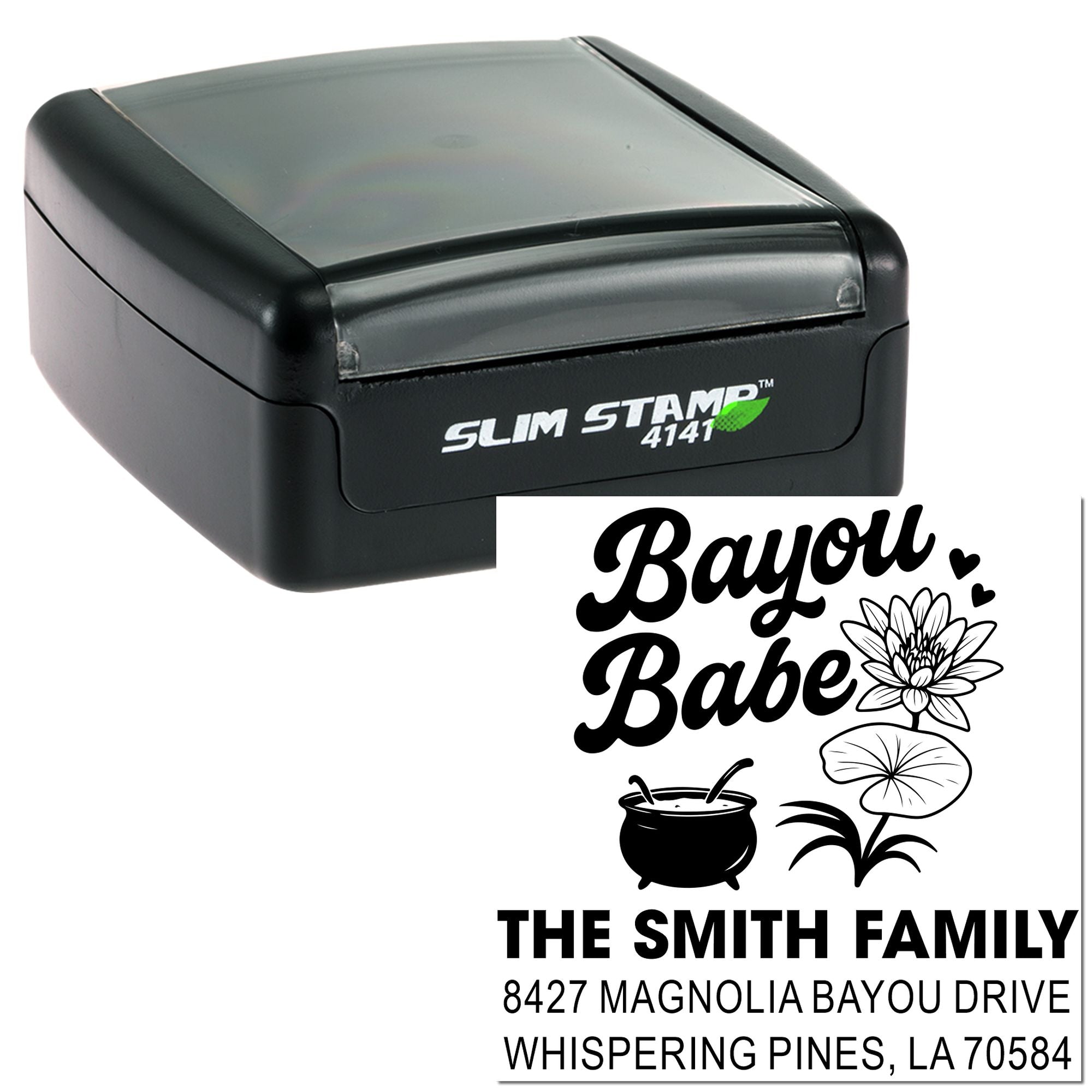 Bayou Babe Personalized Monogram Charm Pre-Inked Stamp Set