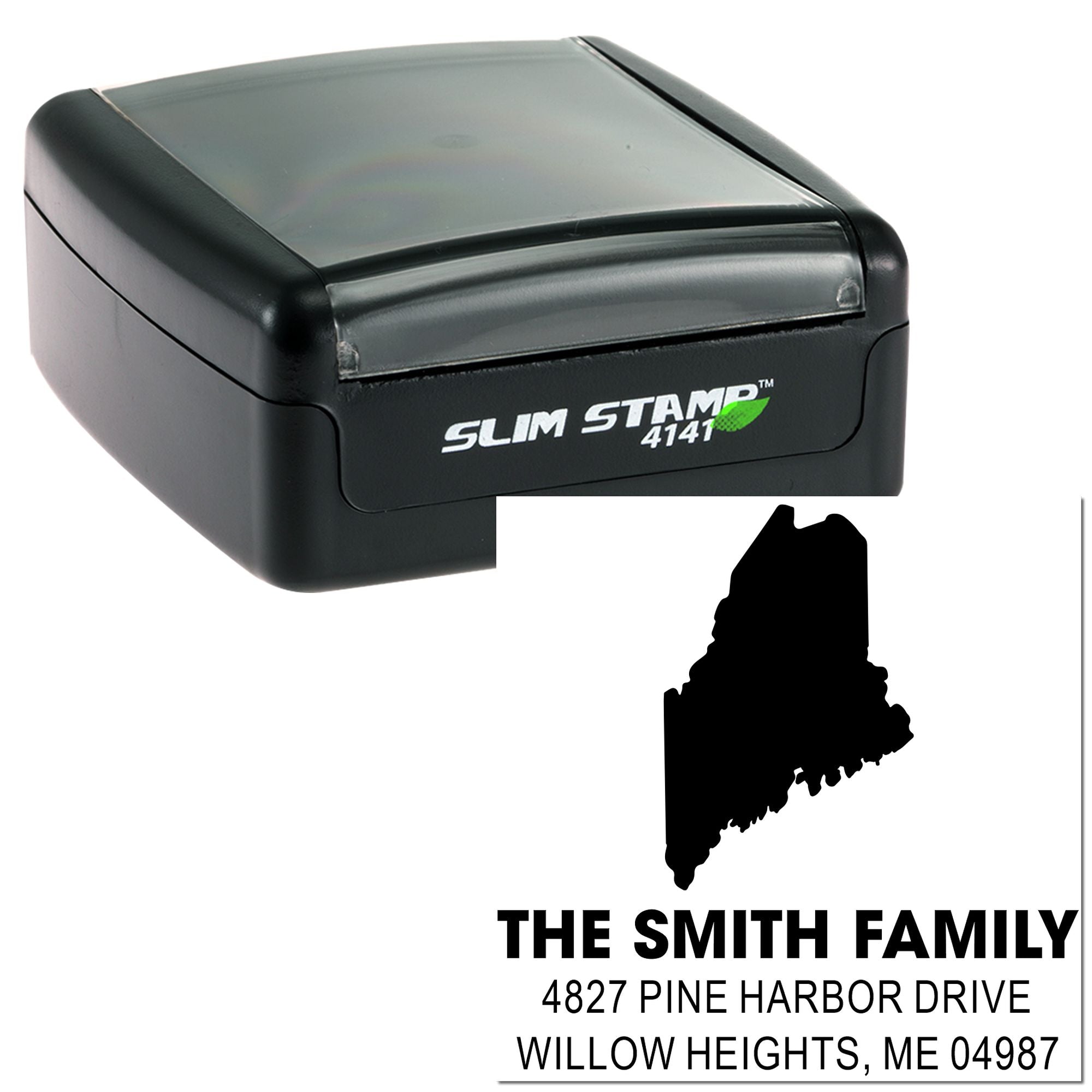 Whimsical Animal Silhouette Personalized Rubber Stamp , 1-5/8" Square Custom Craft Pre-Inked Stamp