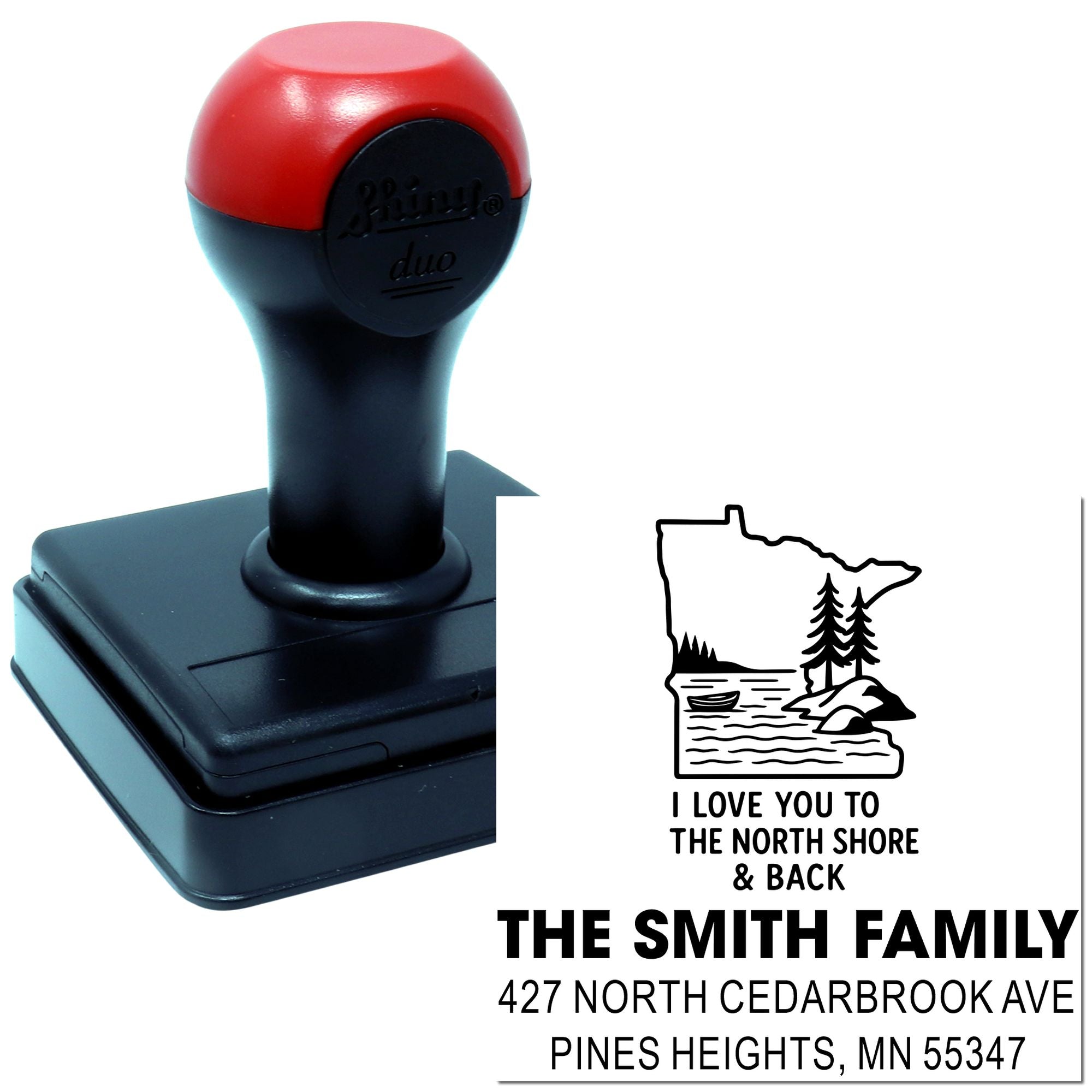 North Shore Love Personalized Cabin Rubber Stamp