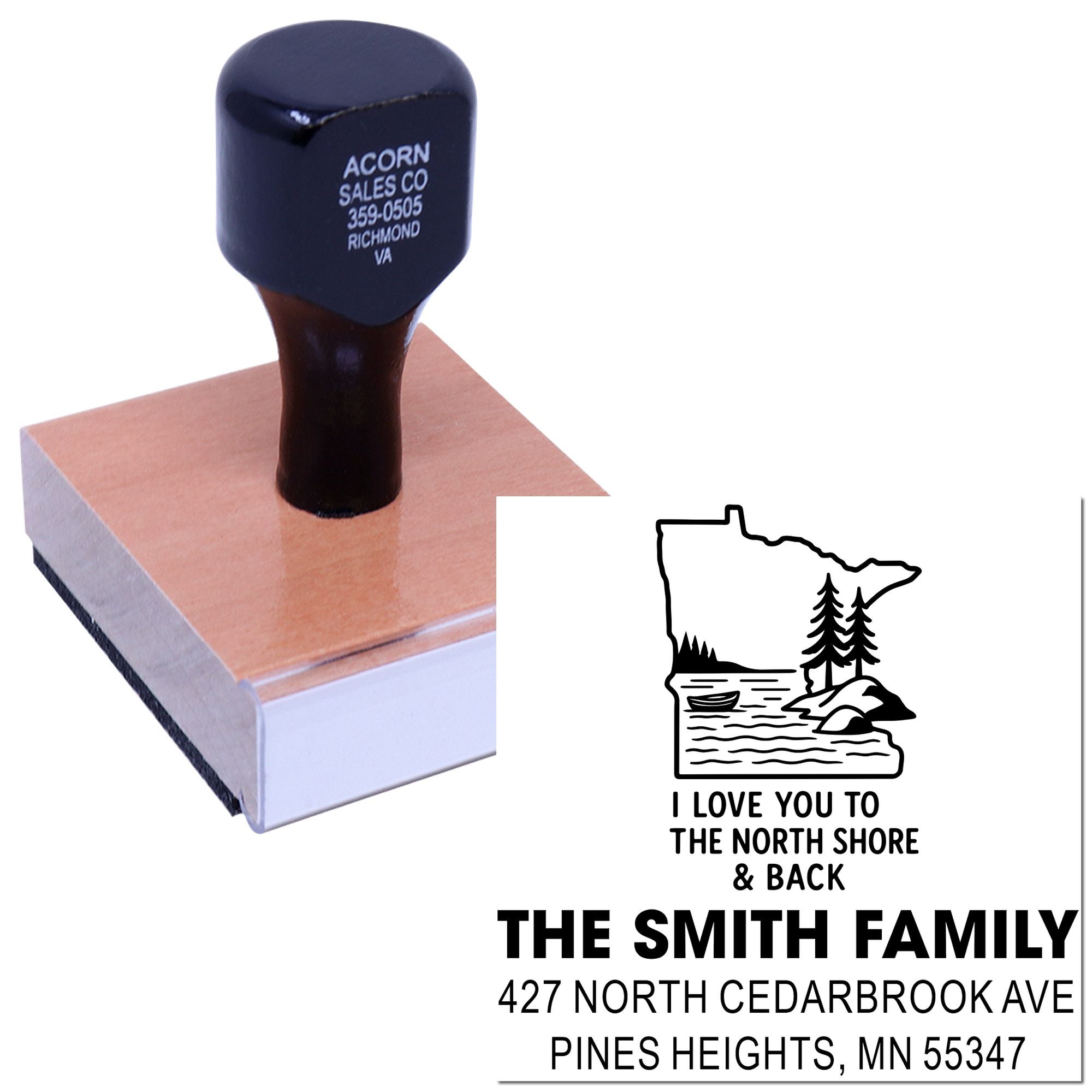 North Shore Love Wood Handle Stamp