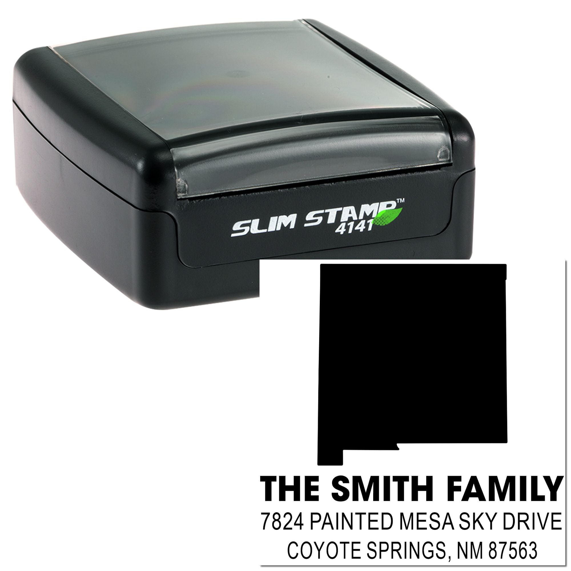 Custom self-inking rubber address stamp with The Smith Family return address imprint.