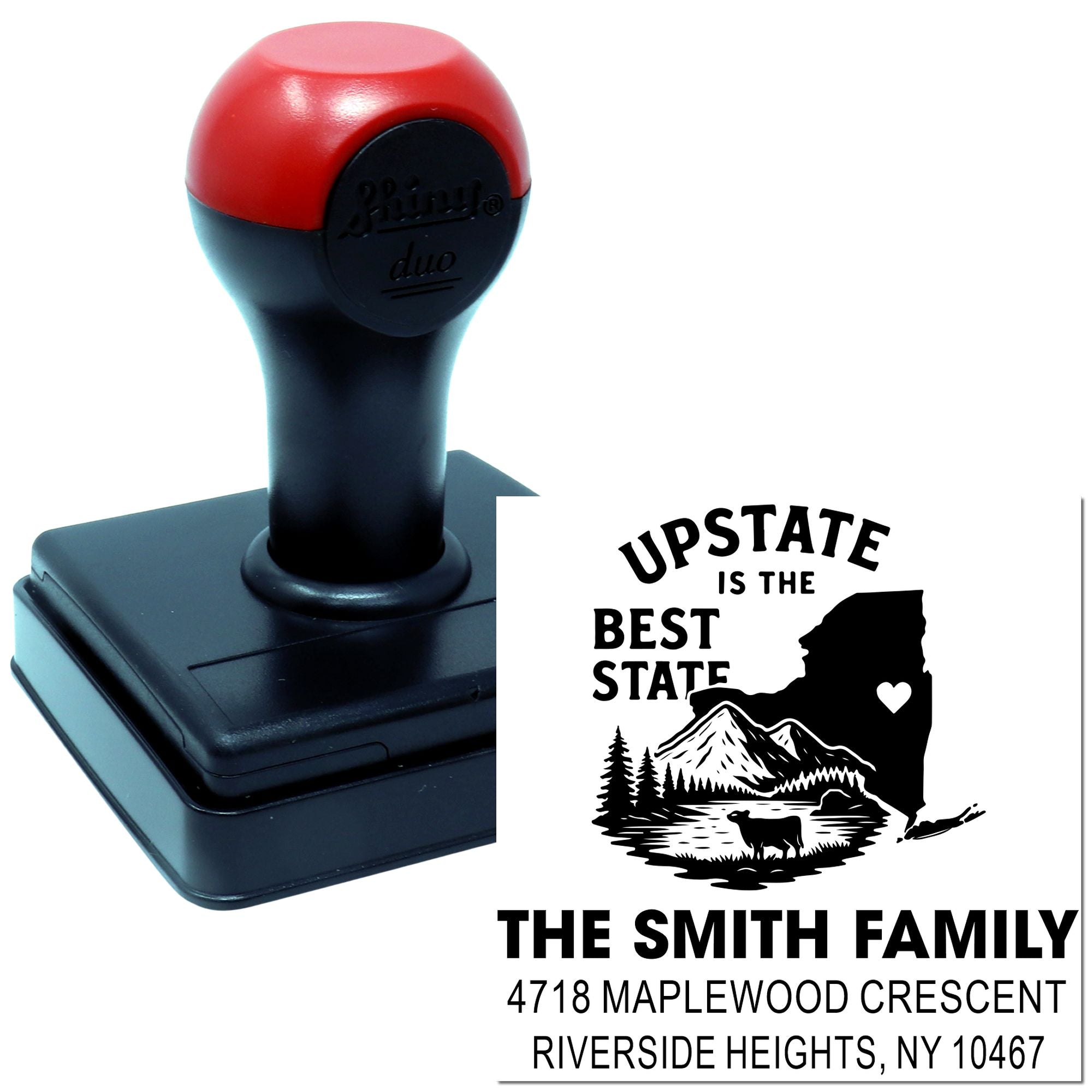 Upstate Love Vintage Heritage Square Wood Handle Rubber Stamp