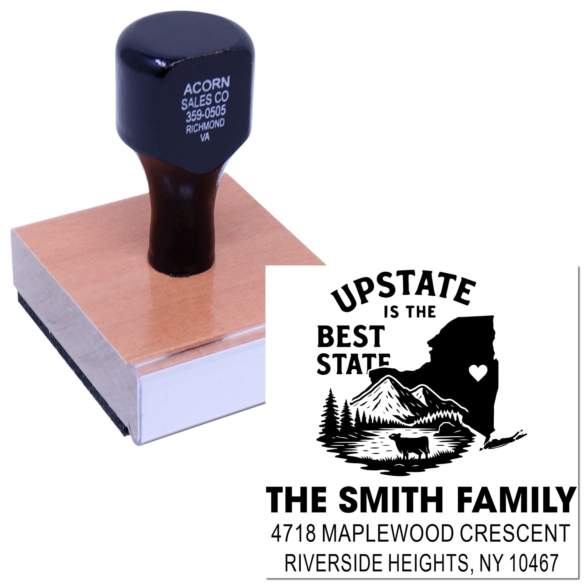 Upstate Love Design Wood Handle Stamp