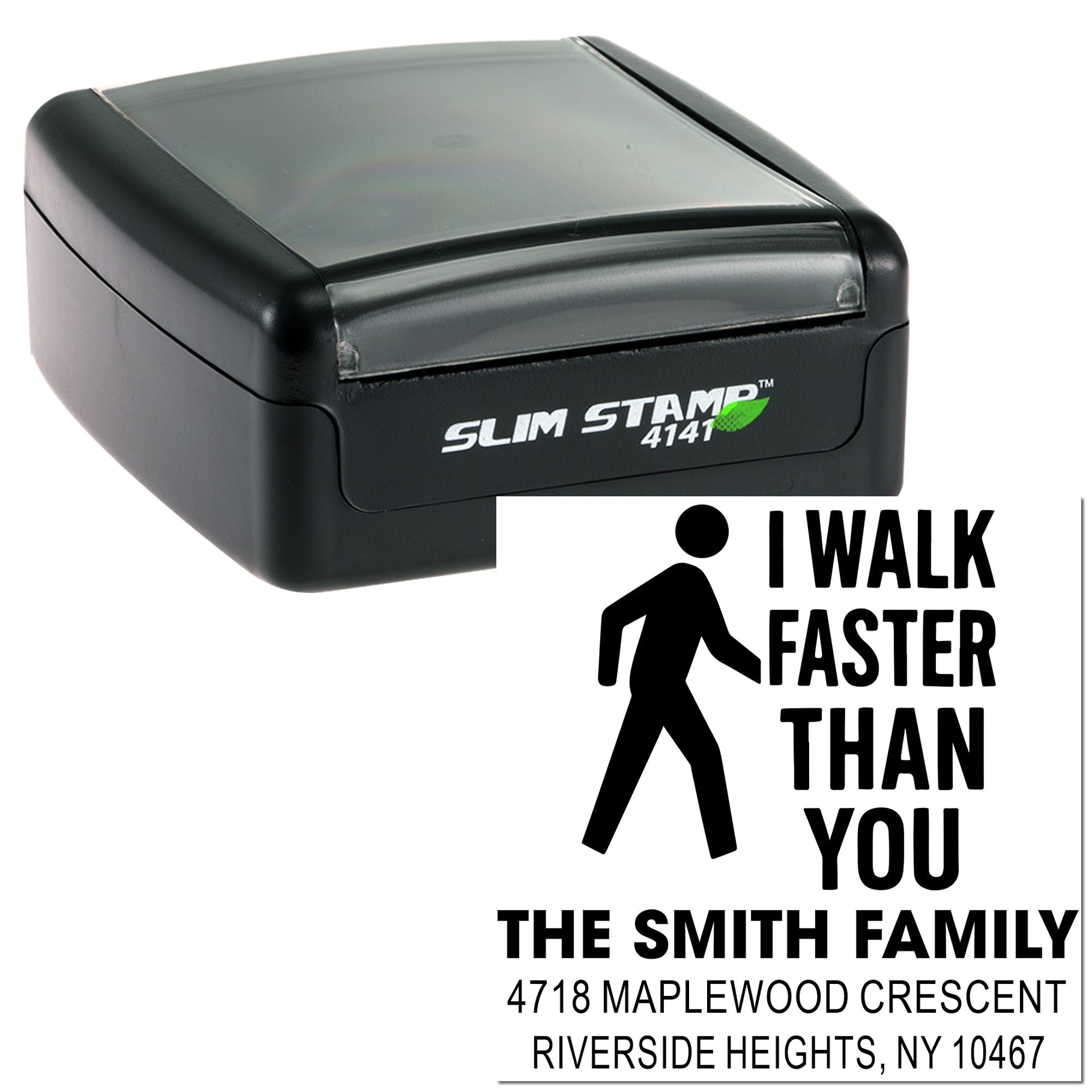 Bold Statement Personalized 3-Line Rubber Stamp, 1-5/8" Square , Custom Pre-Inked Stamp for Small Business, Crafts, and Tags